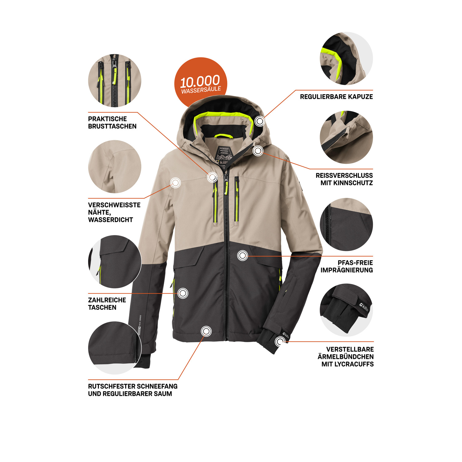 Kinder killtec Sand KSW 201 BYS SKI JCKT Funktionsjacke