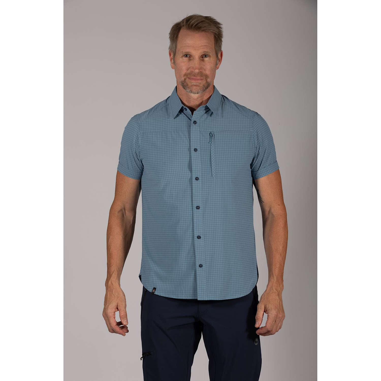 Herren Maul Sport Hellblau Veniv 4XT - 1/2 Hemd karo elas 79 48 Hemd