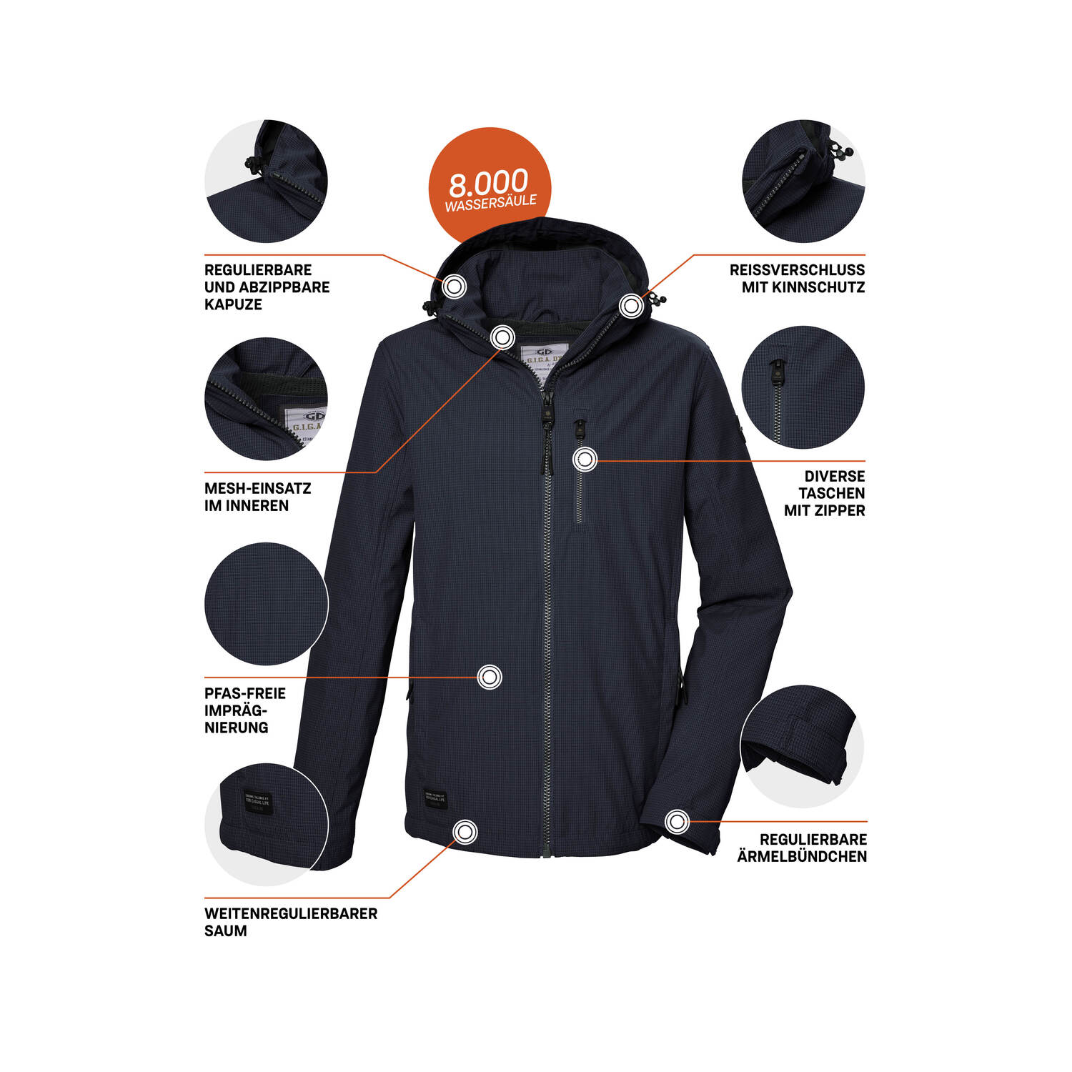 Herren G.I.G.A. DX by killtec Blau GS 82 MN SFTSHLL JCKT 00814 4XL Funktionsjacke