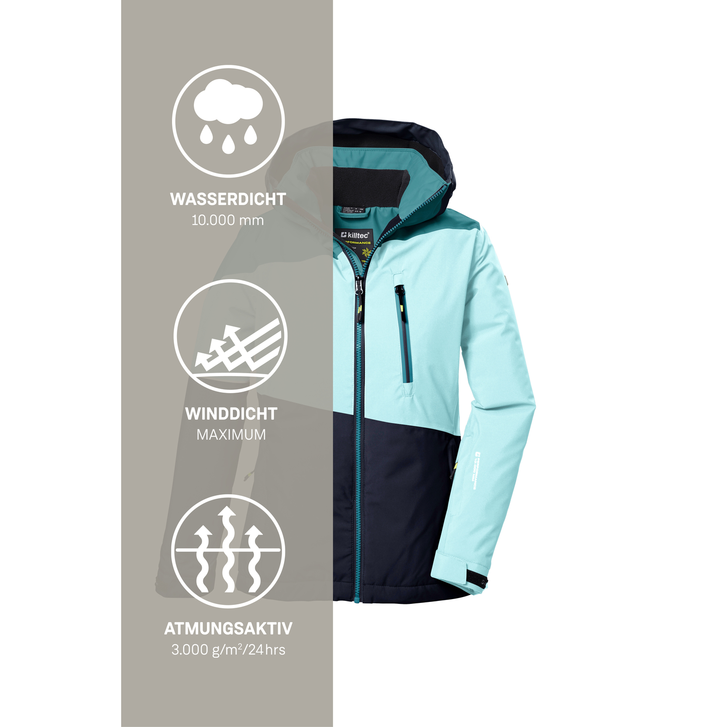 Kinder killtec Grün KSW 331 GRLS SKI JCKT 00708 176 Funktionsjacke