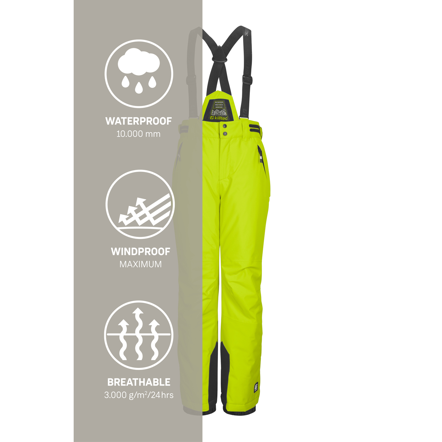 Kinder killtec Gelb KSW 214 BYS SKI PNTS Latzhose