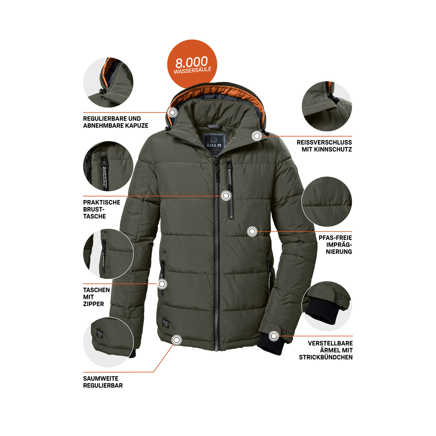 Herren G.I.G.A. DX by killtec Grün GW 27 MN QLTD JCKT 00754 4XL Funktionsjacke
