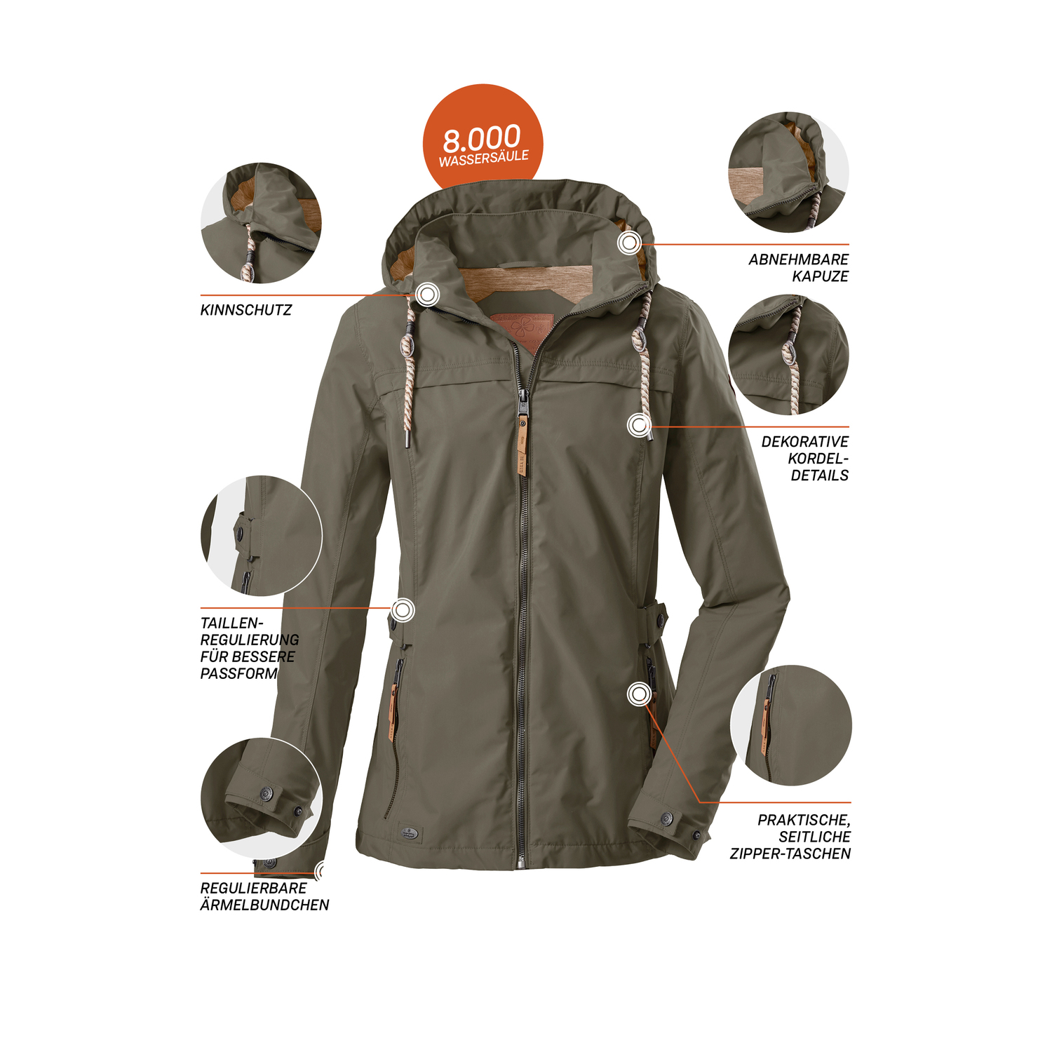 Damen G.I.G.A. DX by killtec Dunkeloliv Jamil WMN JCKT A Jacke