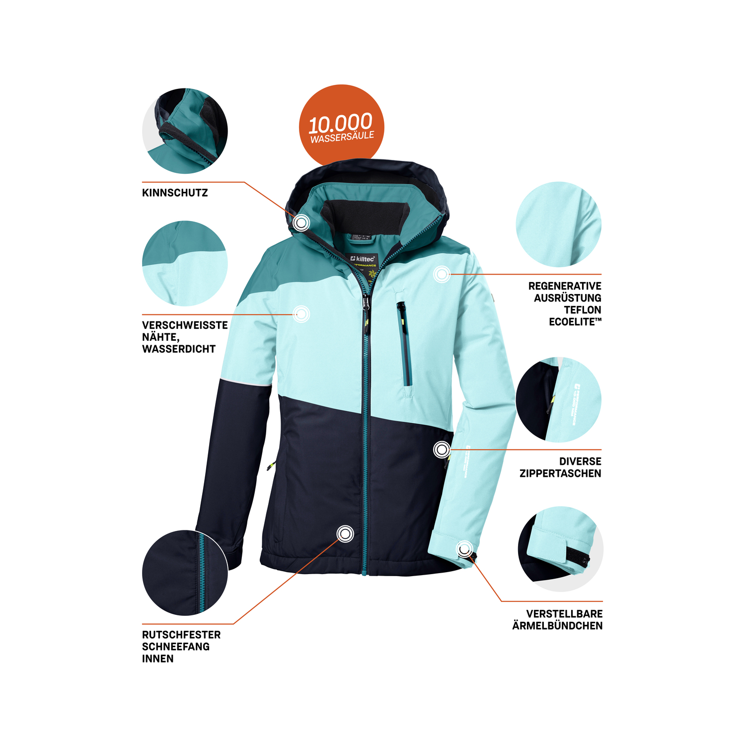 Kinder killtec Grün KSW 331 GRLS SKI JCKT 00708 176 Funktionsjacke