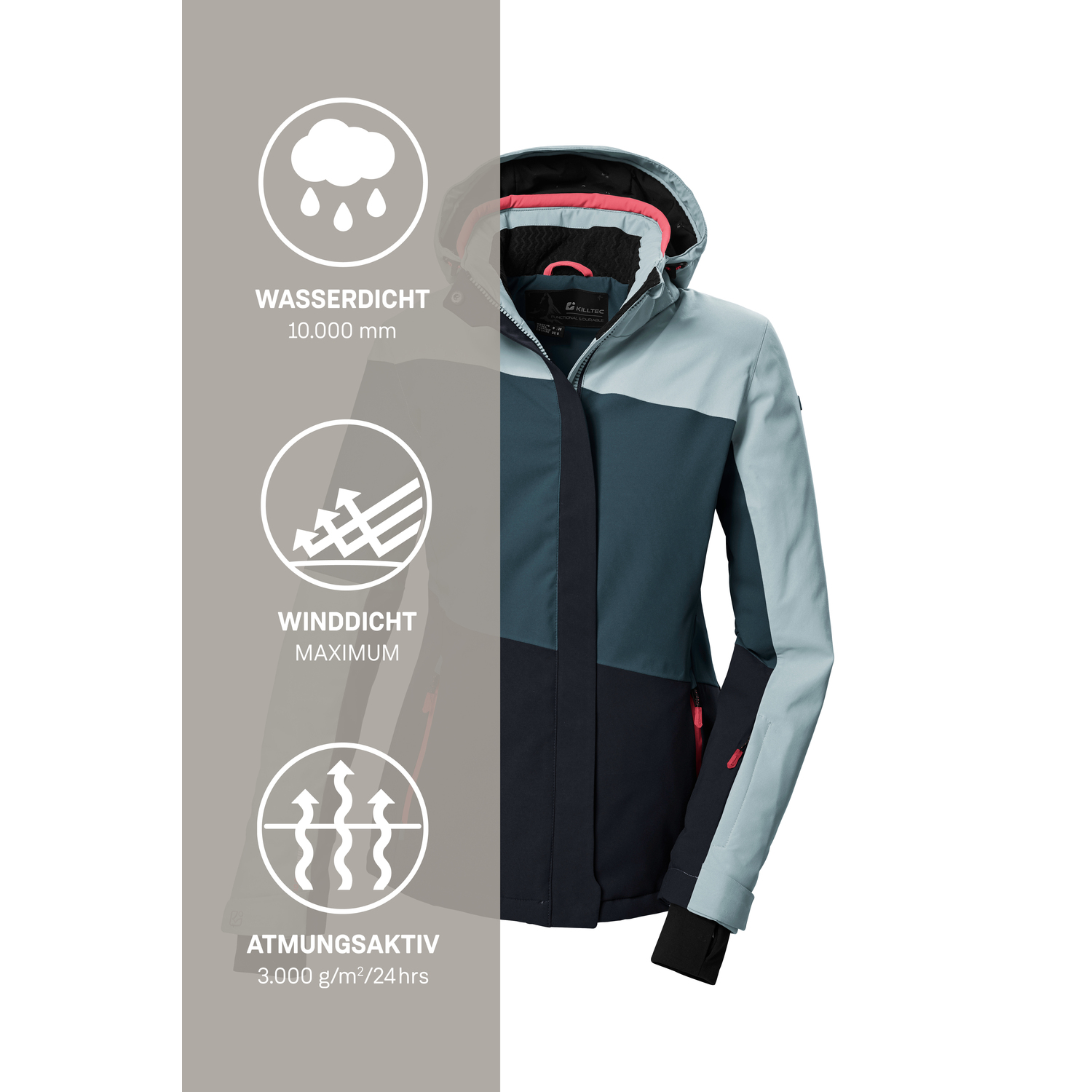 Damen killtec Petrol KSW 67 WMN SKI JCKT 00744 50 Funktionsjacke