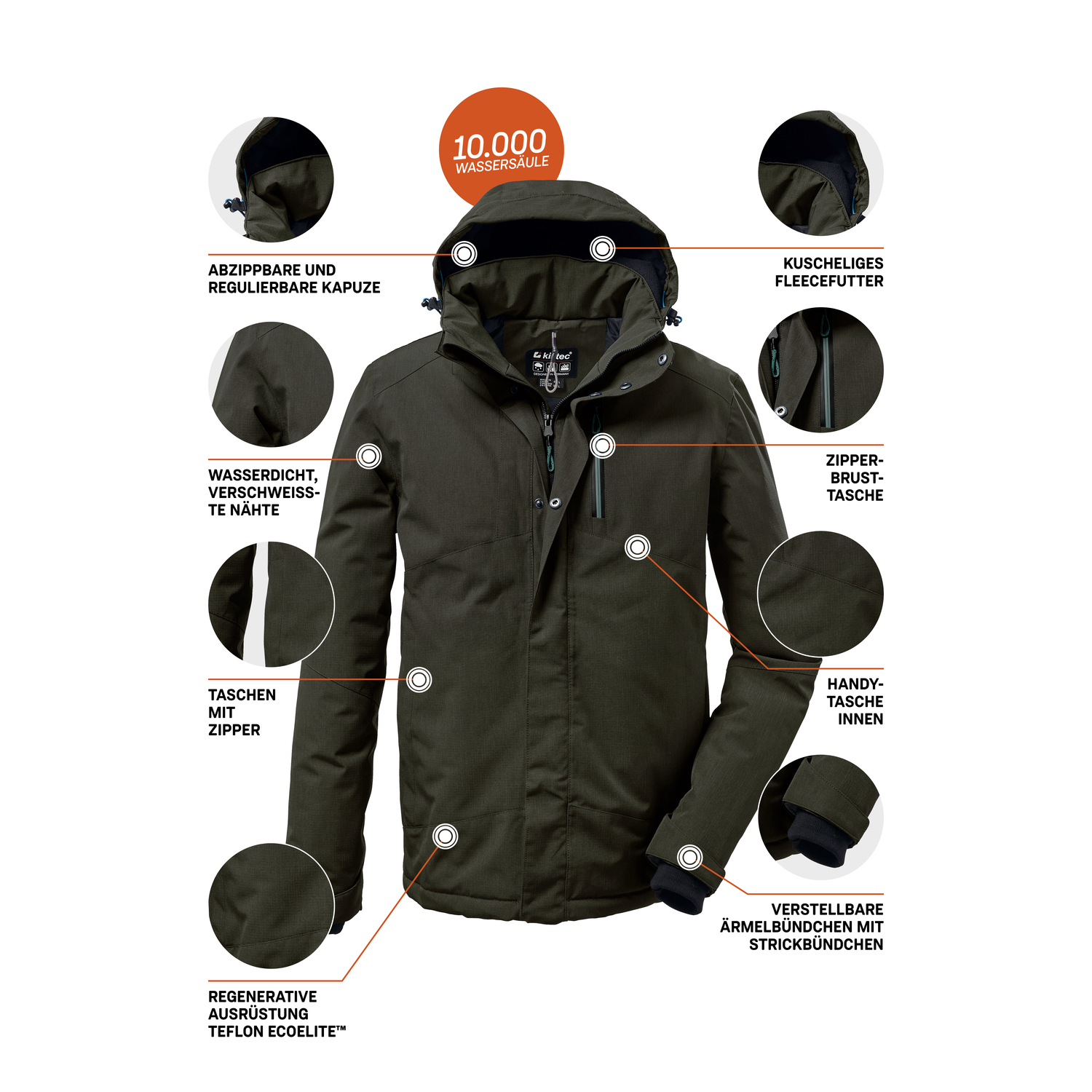 Herren killtec Schiefer KOW 161 MN JCKT 00756 6XL Funktionsjacke