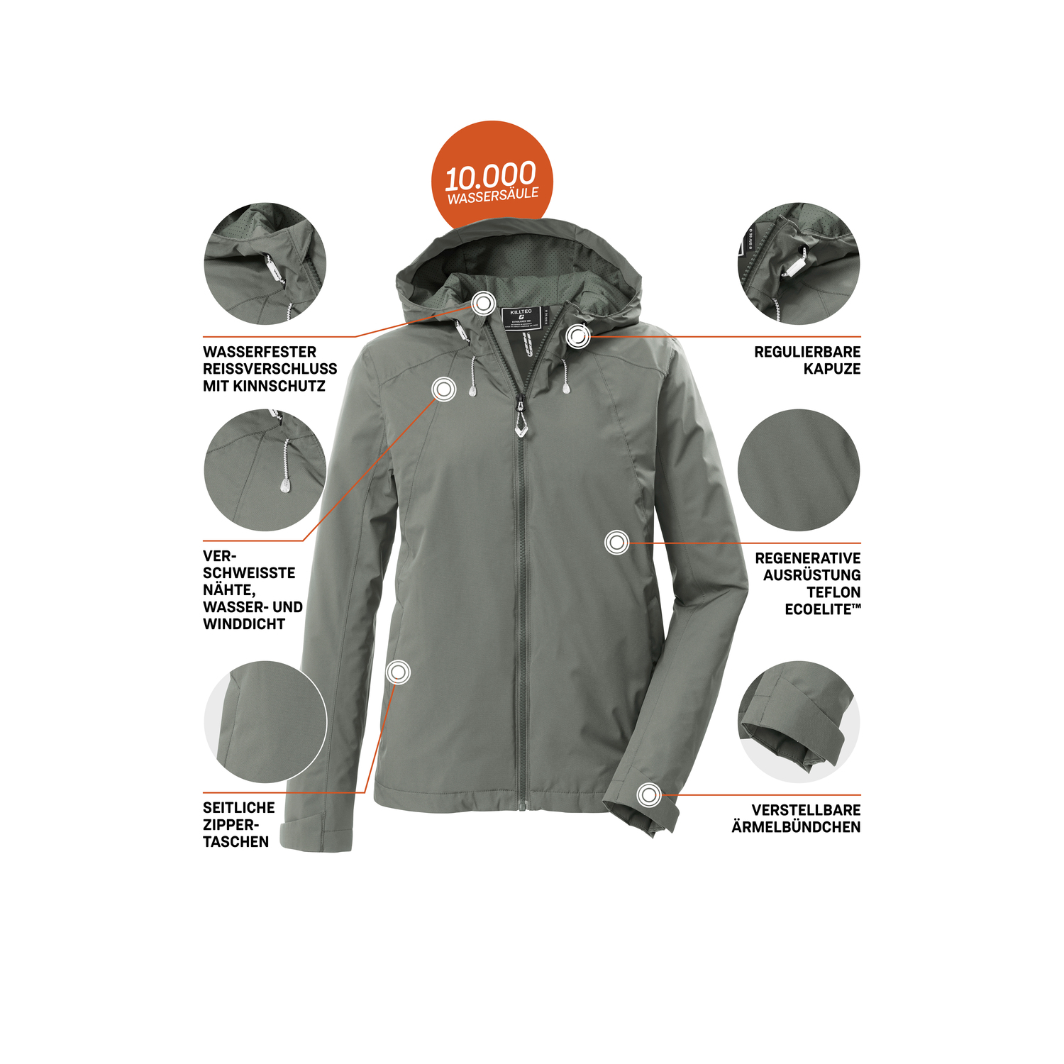 Damen killtec Grün KOS 72 WMN JCKT 00734 46 Funktionsjacke