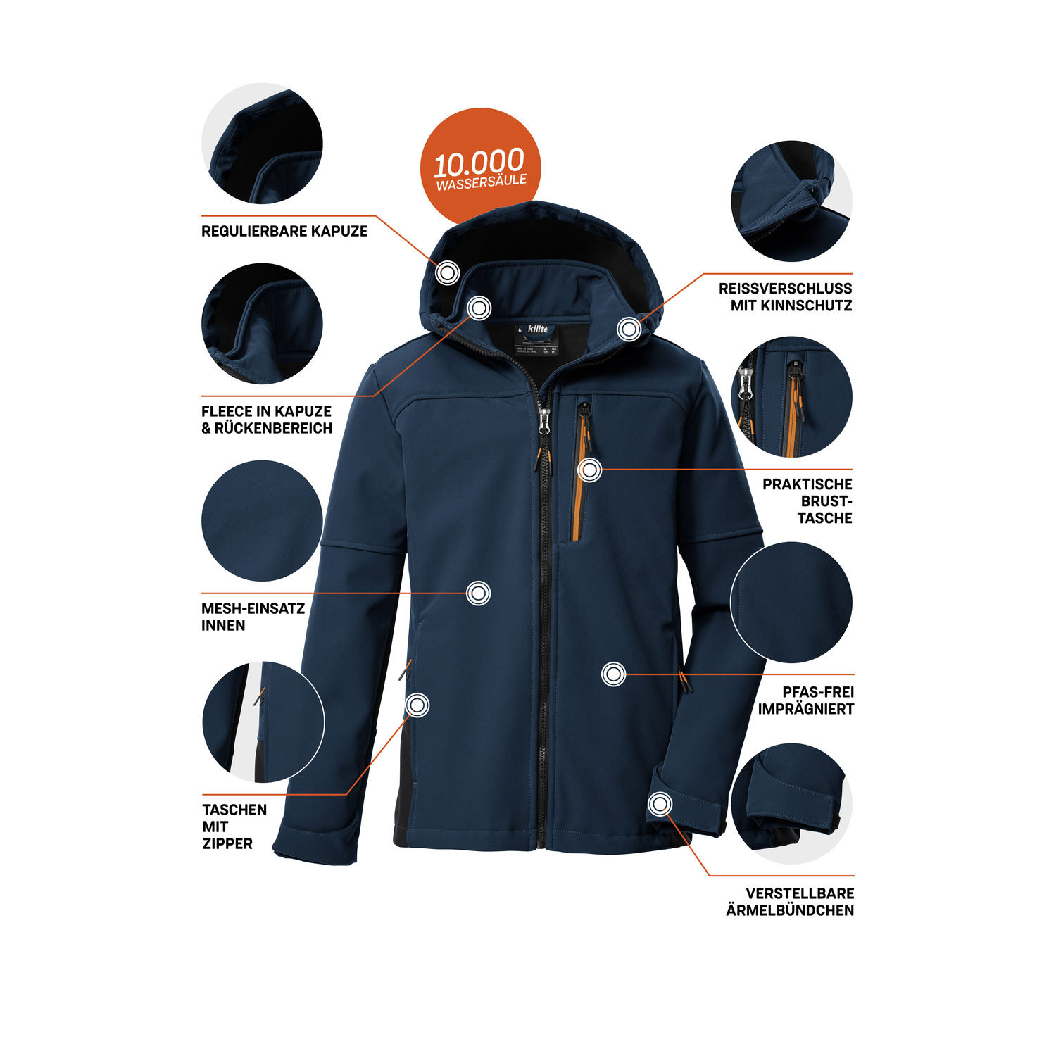 Kinder killtec Blau KOW 226 BYS SFTSHLL JCKT 00830 176 Funktionsjacke