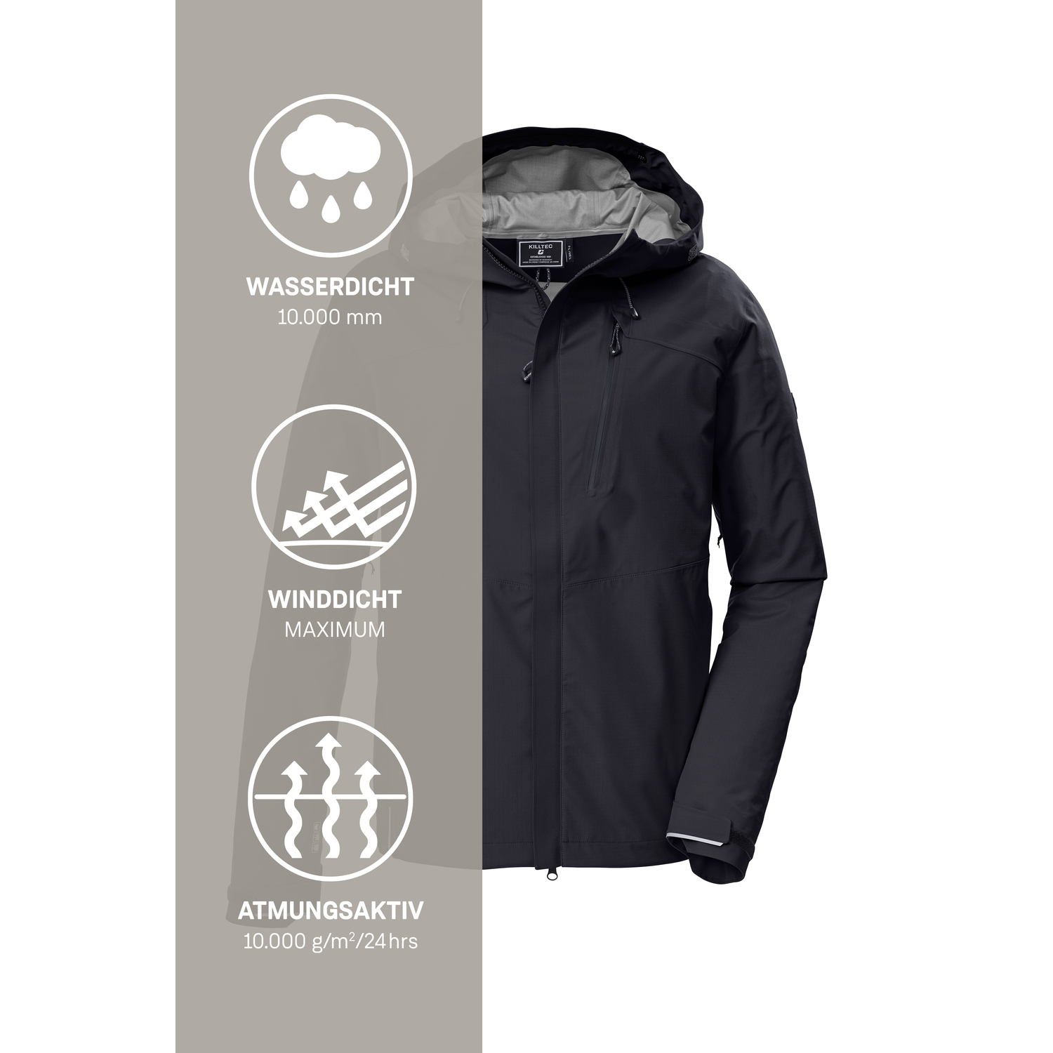 Herren killtec Schwarz KOS 27 MN JCKT Funktionsjacke