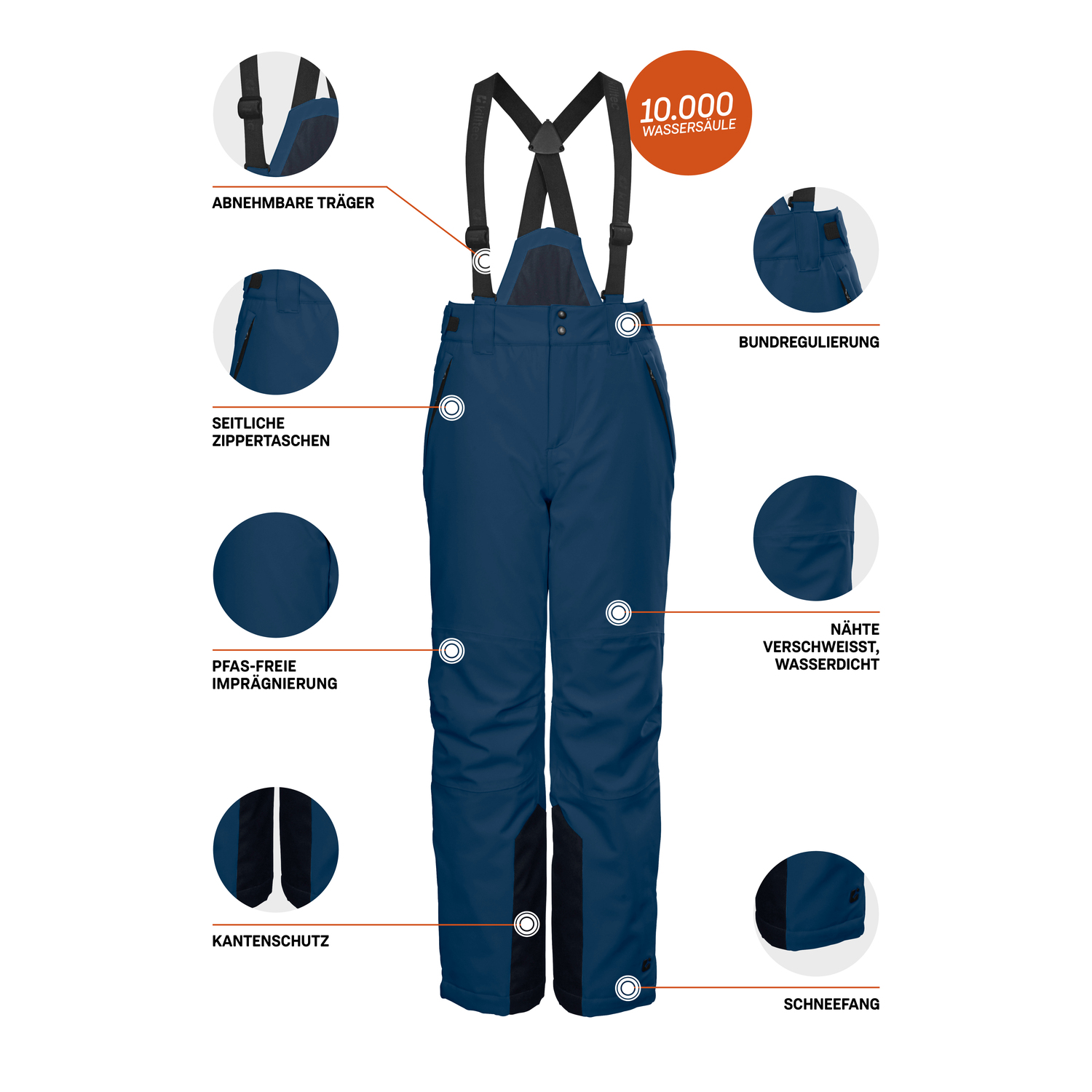 Jungen Kinder killtec Blau KSW 79 BYS SKI PNTS 00262 176 Latzhose