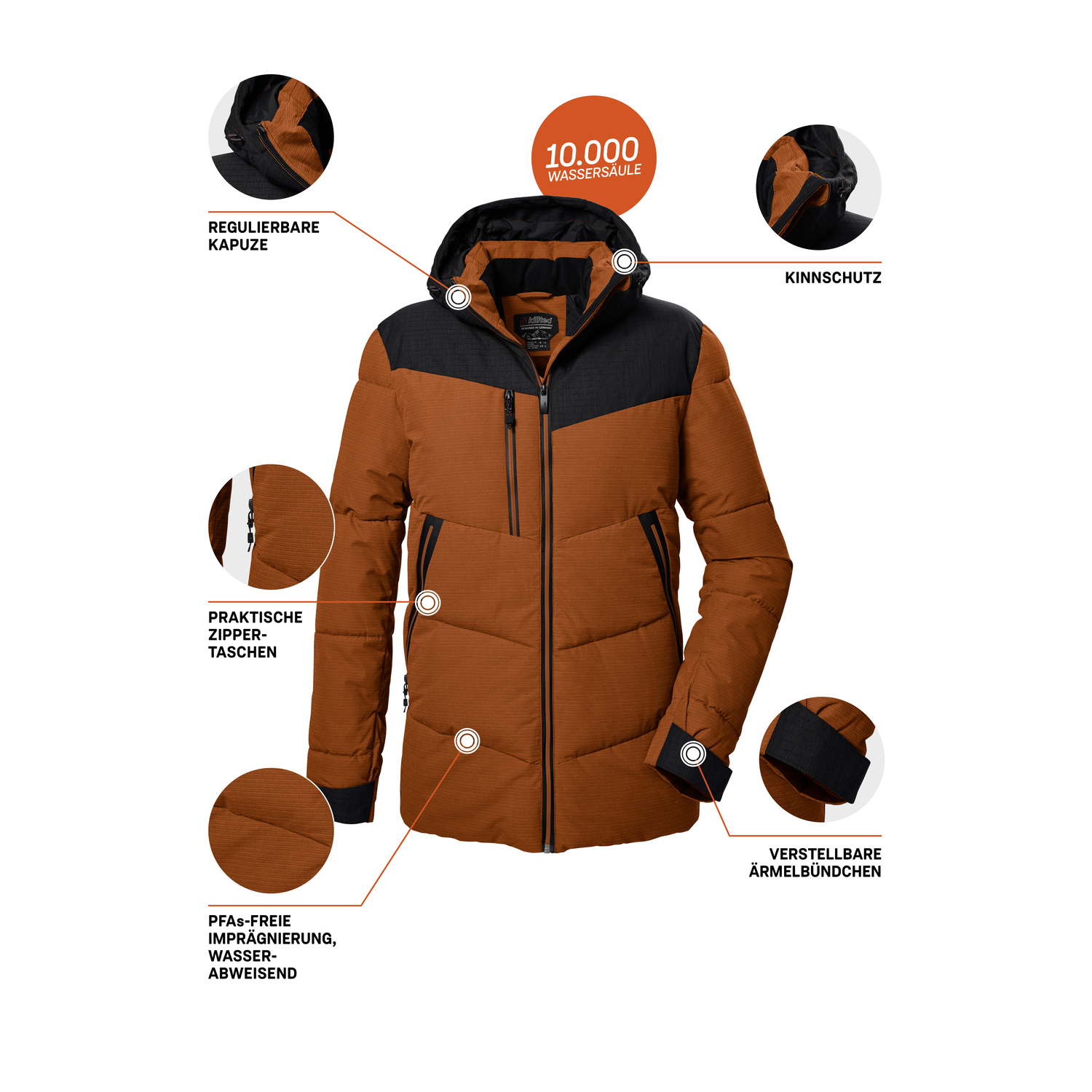 Herren killtec Orange KOW 306 MN QLTD JCKT 00605 4XL Funktionsjacke