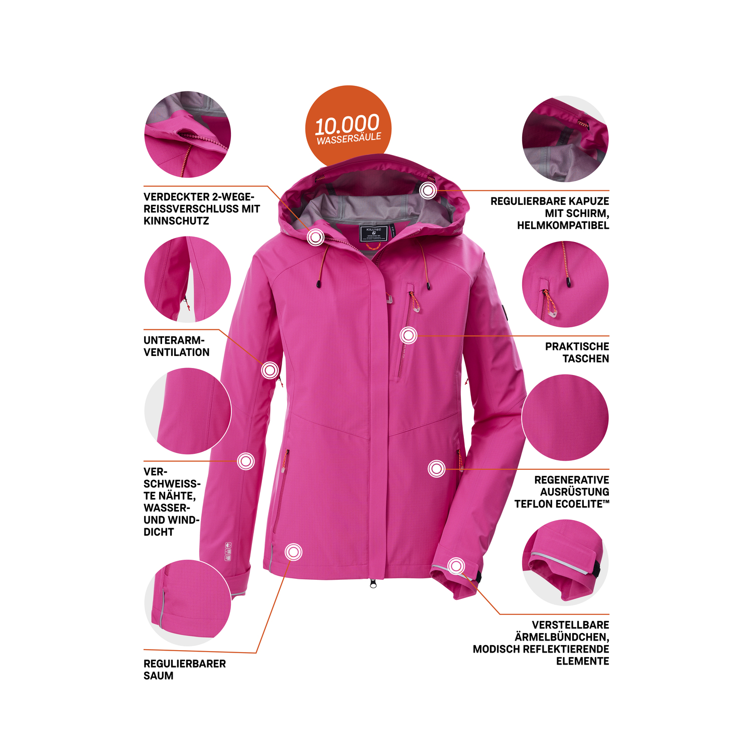 Damen killtec Pink KOS 67 WMN JCKT 00570 46 Funktionsjacke