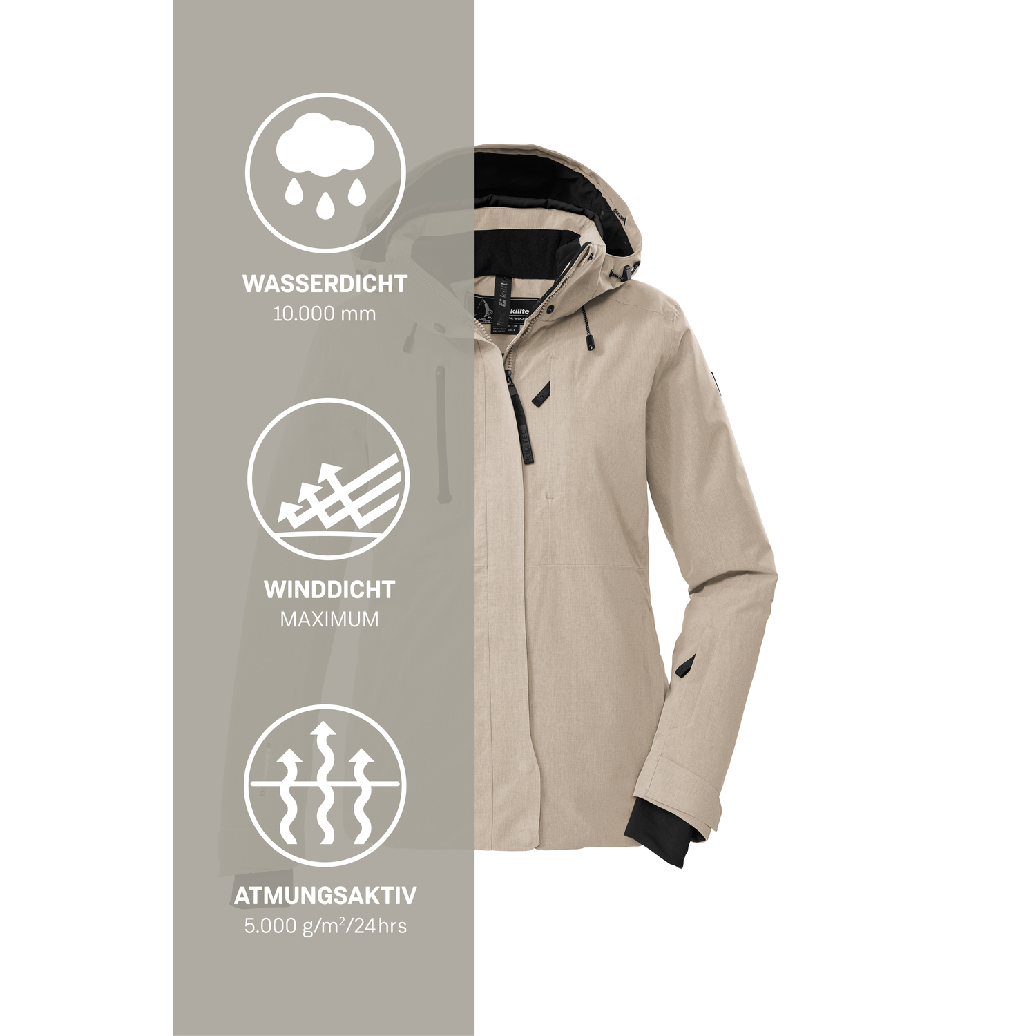 Damen killtec Grau KSW 35 WMN SKI JCKT 00274 46 Funktionsjacke