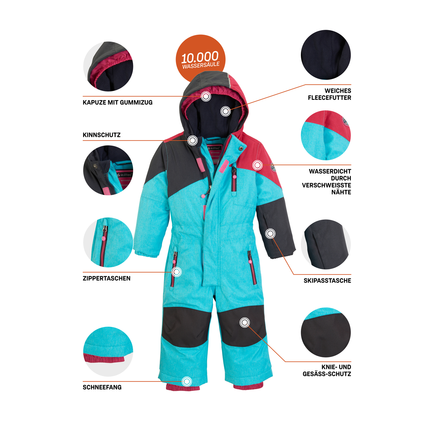 Minis killtec Türkis mit Oberteil Kesley Mini Overall