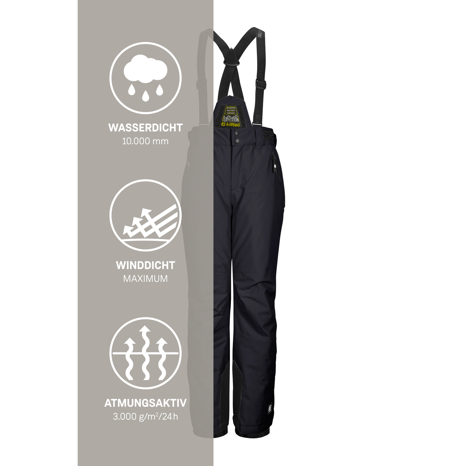 Kinder killtec Schwarz KSW 214 BYS SKI PNTS 00269 176 Latzhose