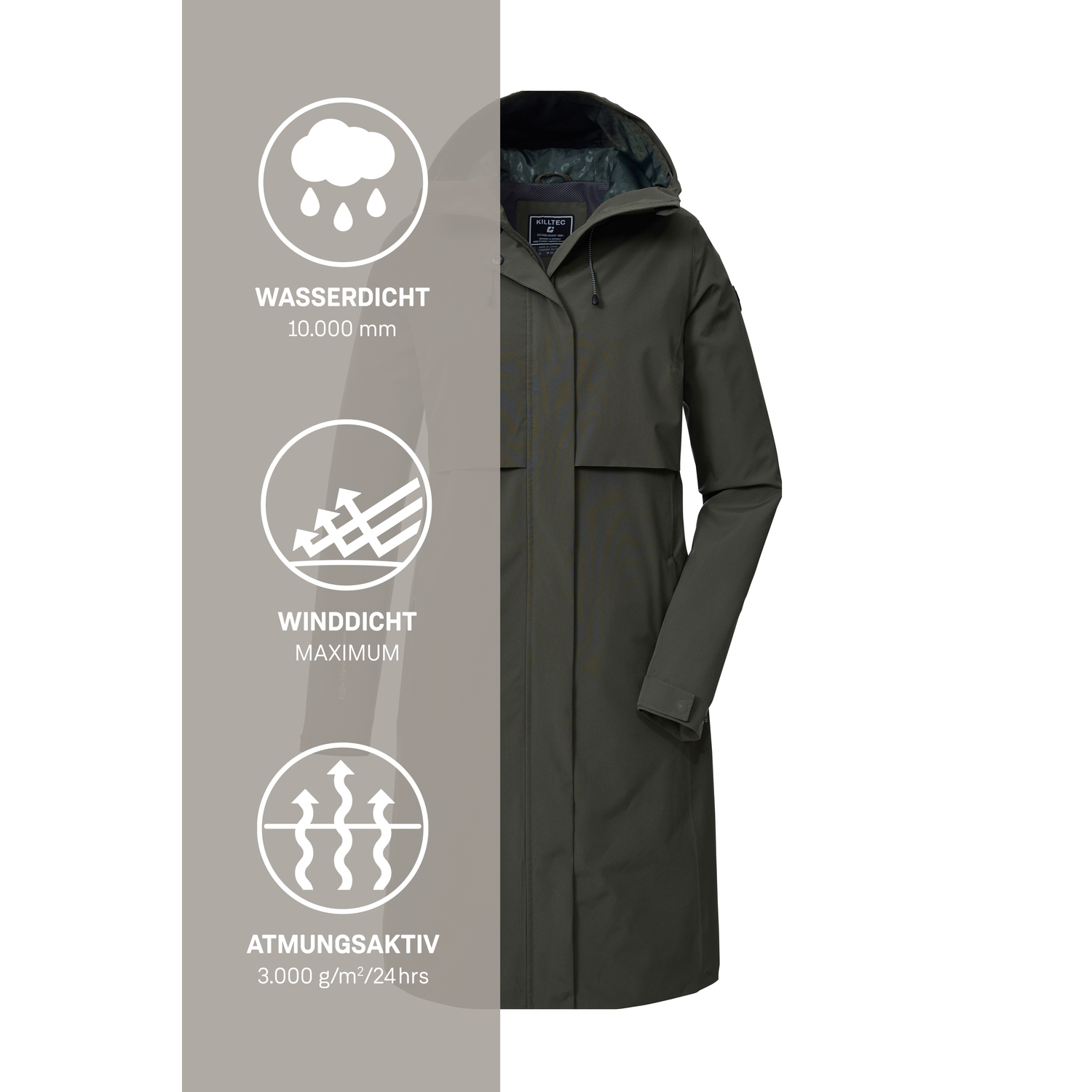 Damen killtec Grün KOS 46 WMN PRK Funktionsjacke