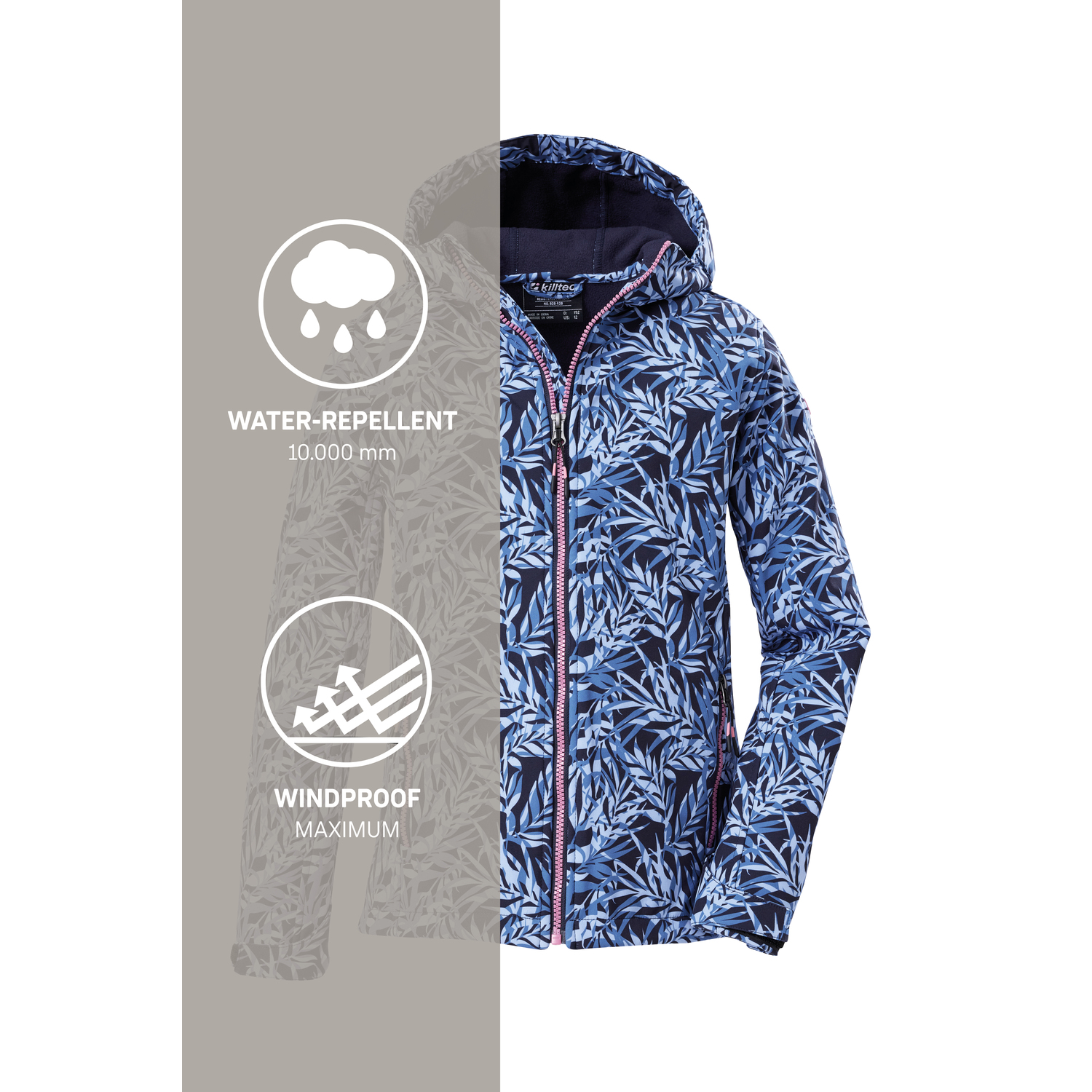 Mädchen Kinder killtec Blau Print Funktionsjacke