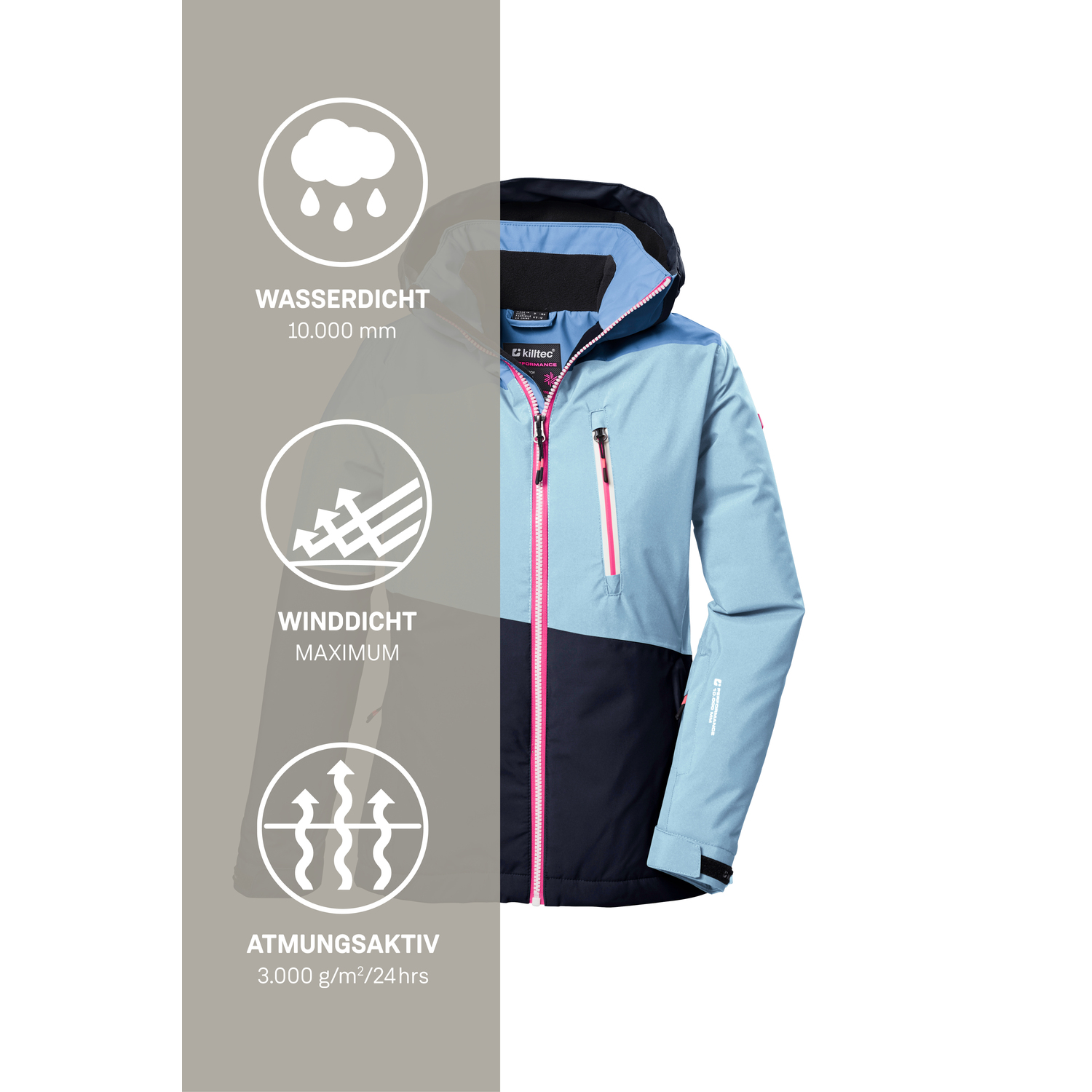 Kinder killtec Blau KSW 331 GRLS SKI JCKT 00508 176 Funktionsjacke