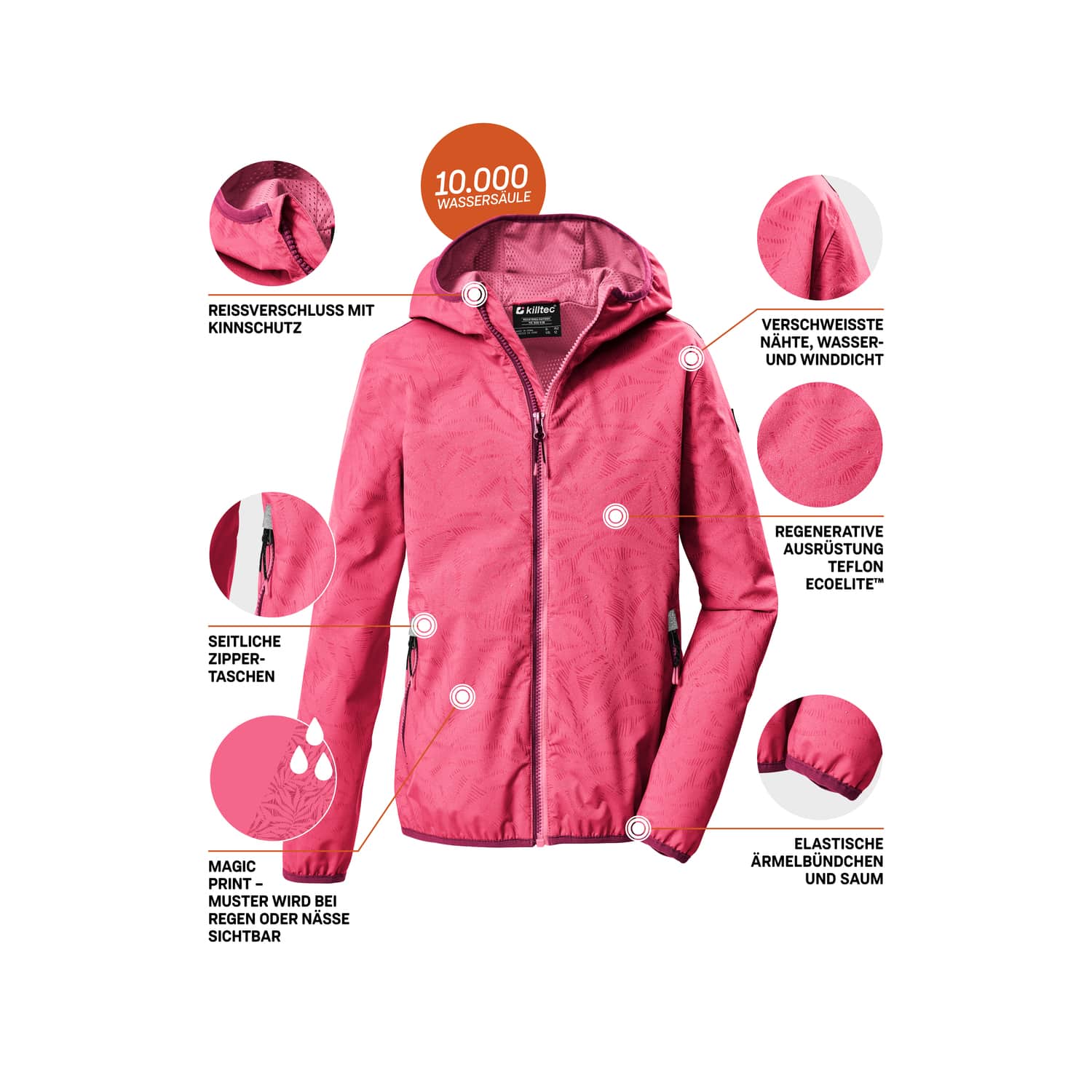 Kinder killtec Pink KOS 156 GRLS JCKT Funktionsjacke