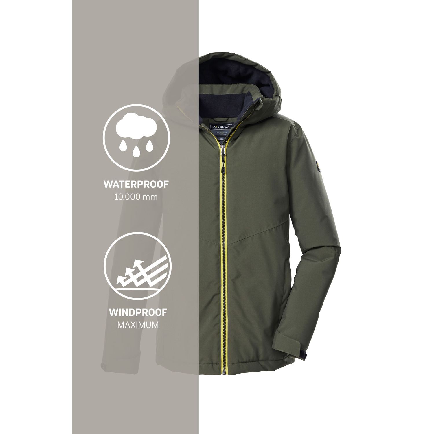 Kinder killtec Dunkeloliv KOW 221 BYS JCKT Funktionsjacke