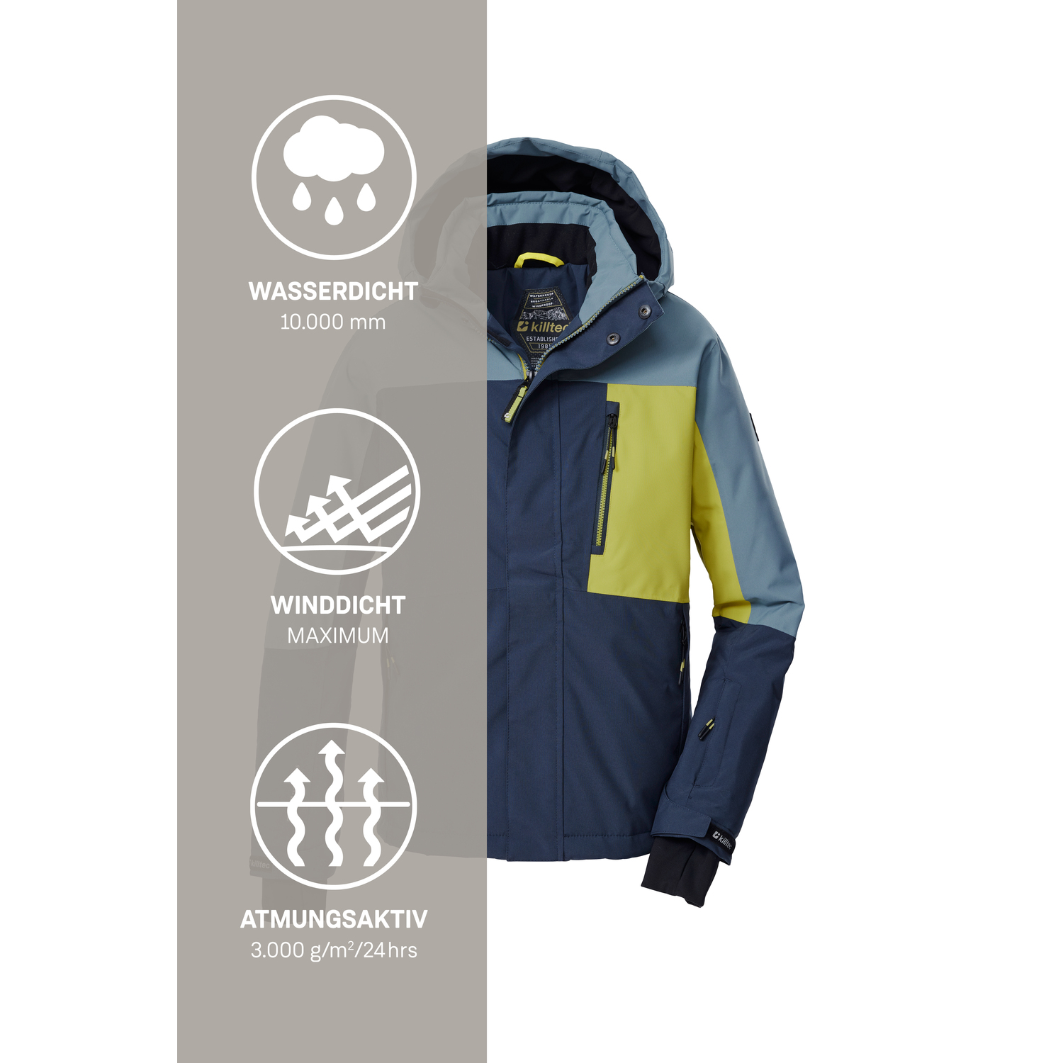 Kinder killtec Blau KSW 200 BYS SKI JCKT 00830 176 Funktionsjacke