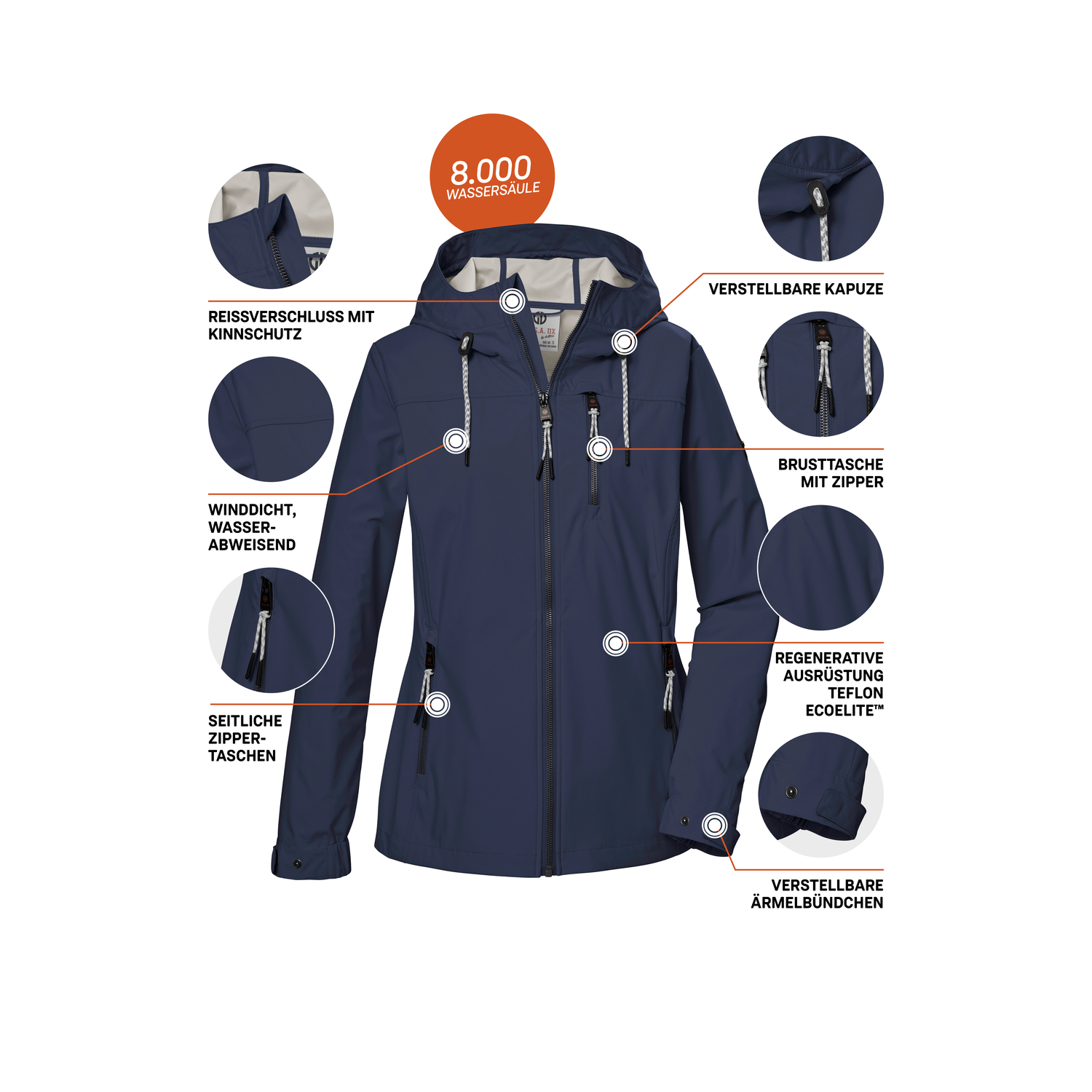 Damen G.I.G.A. DX by killtec Blau GS 74 WMN SFTSHLL JCKT 00814 50 Funktionsjacke