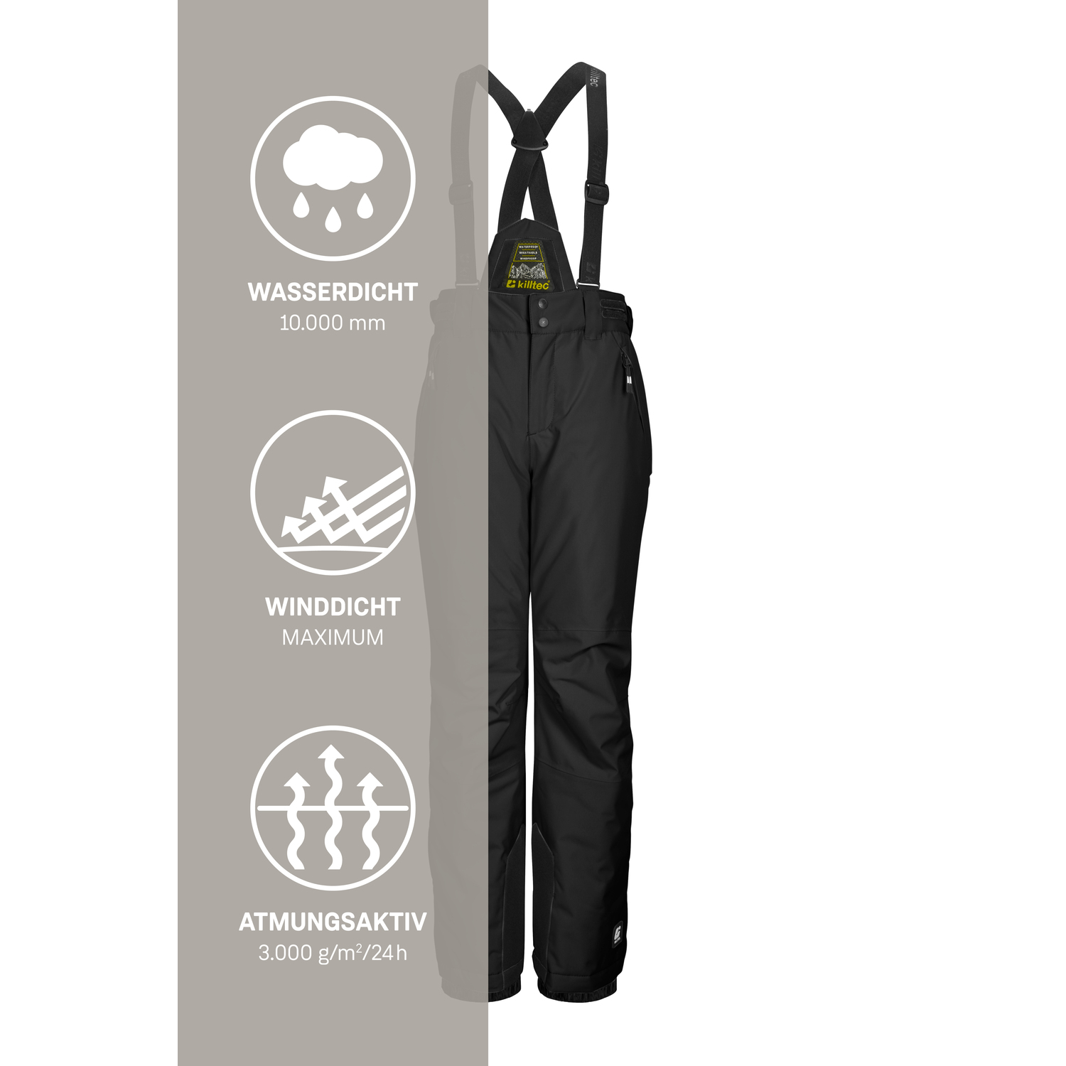 Kinder killtec Schwarz KSW 214 BYS SKI PNTS 00200 176 Latzhose