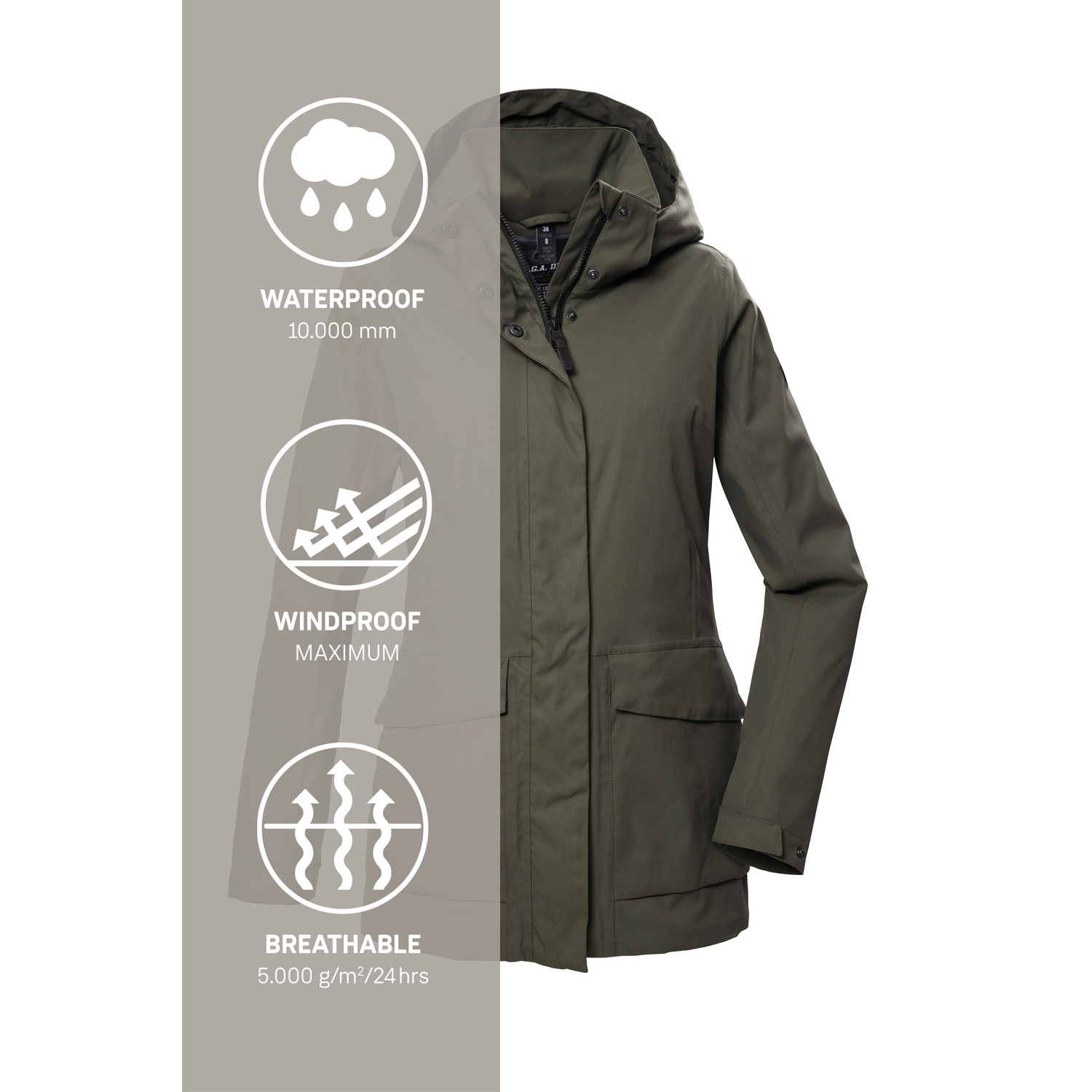 Damen G.I.G.A. DX by killtec Oliv GS 54 WMN JCKT