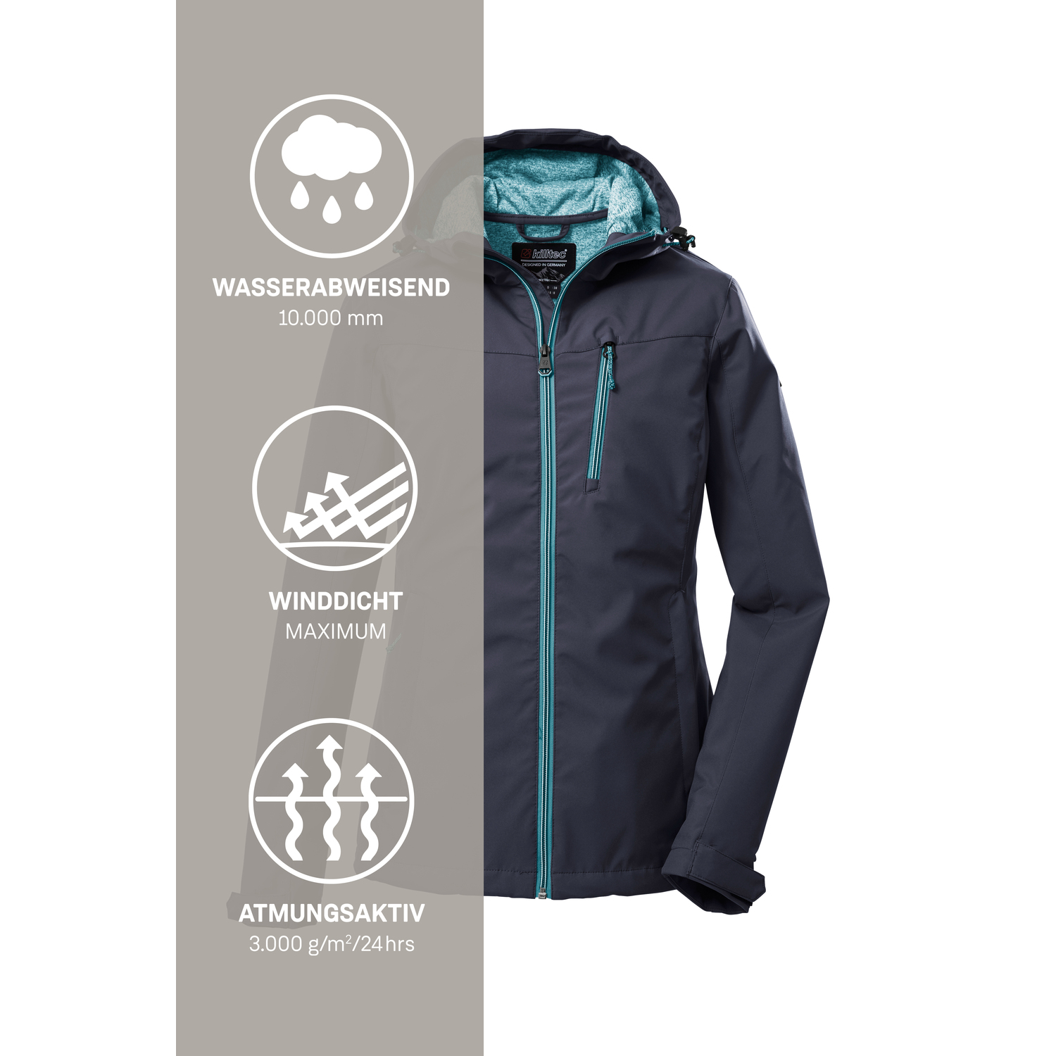 Damen killtec Blau KOS 89 WMN SFTSHLL JCKT Funktionsjacke