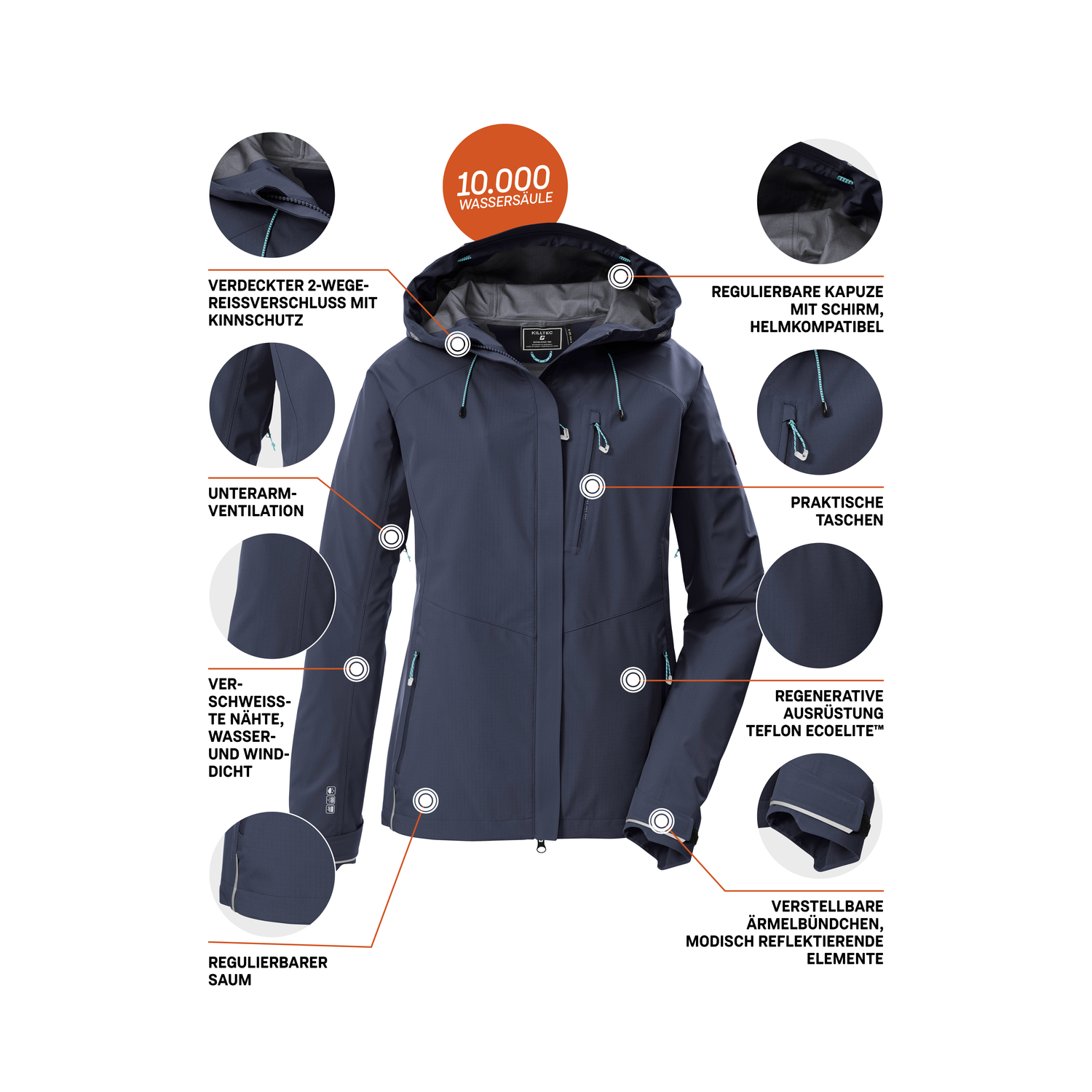 Damen killtec Blau KOS 67 WMN JCKT 00830 46 Funktionsjacke