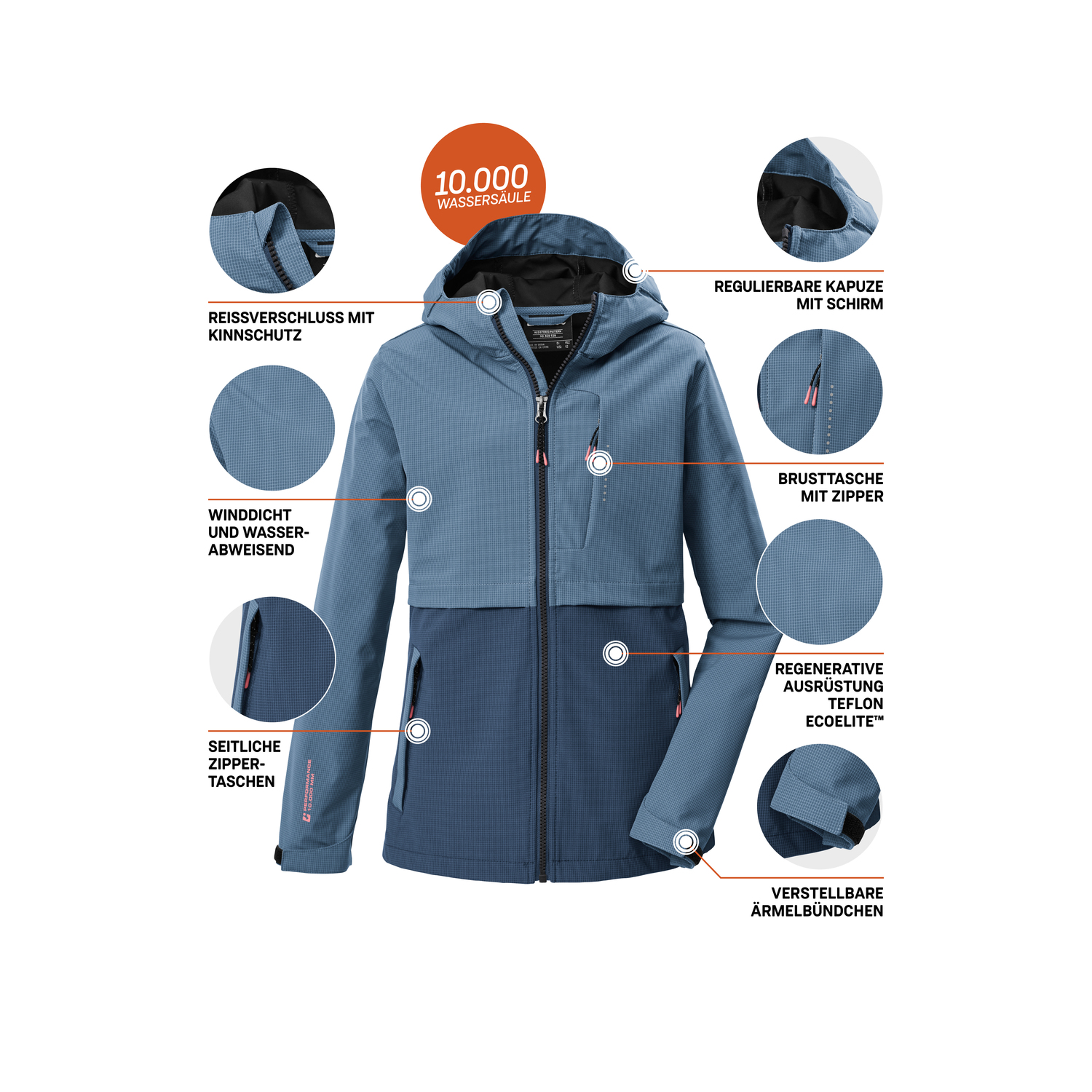 Kinder killtec Blau KOS 153 GRLS SFTSHLL JCKT 00679 176 Funktionsjacke