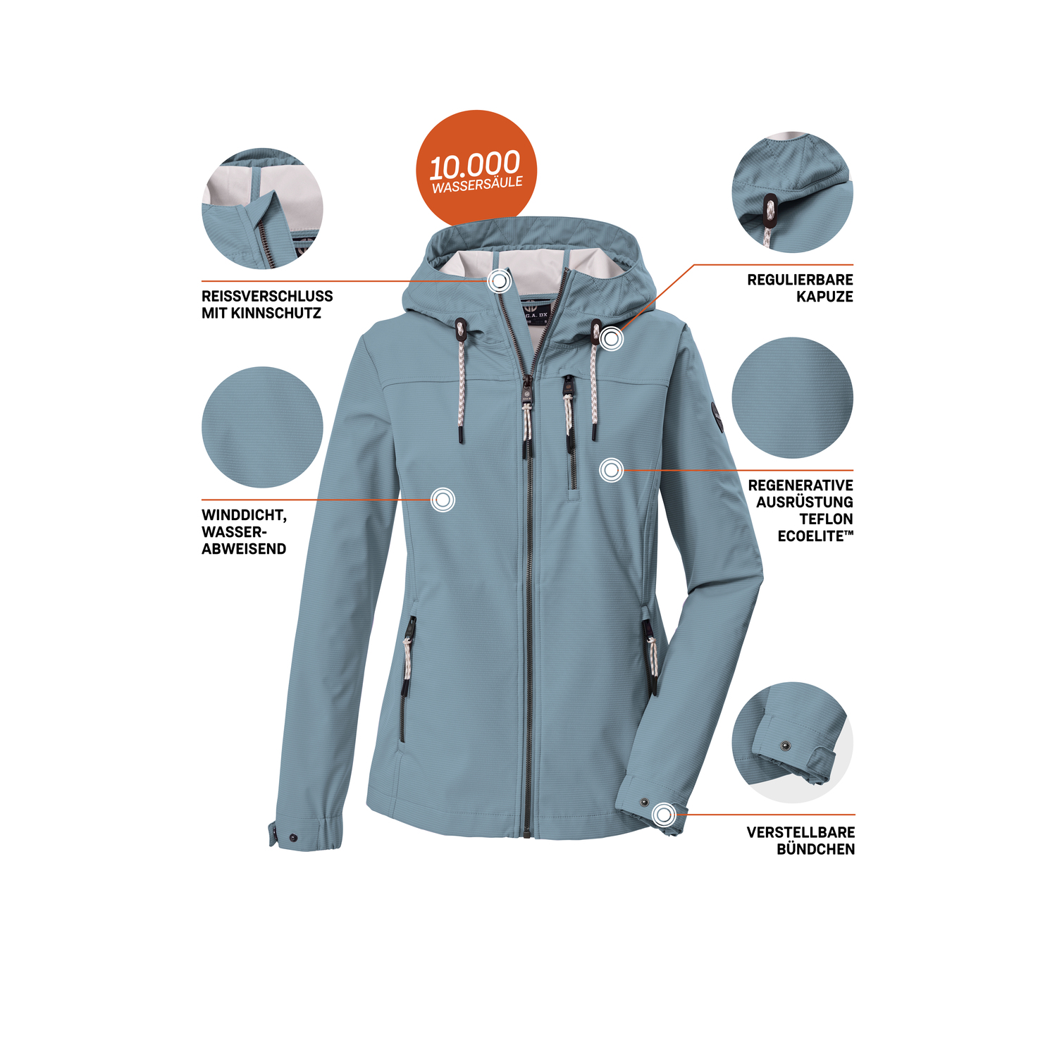 Damen G.I.G.A. DX by killtec Blau GS 111 WMN SFTSHLL JCKT 00845 50 Funktionsjacke