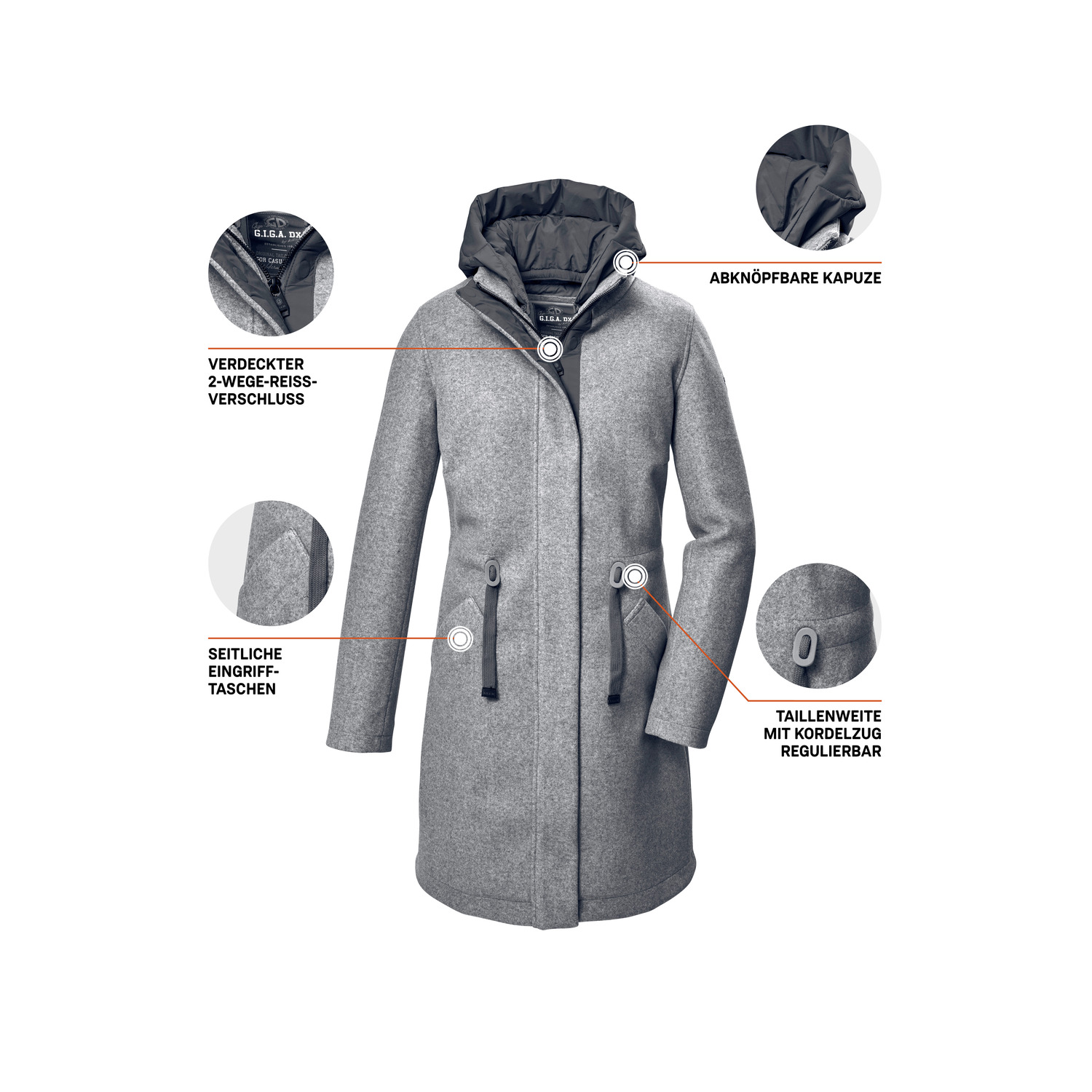 Damen G.I.G.A. DX by killtec Blau GW 46 WMN KNTFLC PRK 00981 46 Mantel