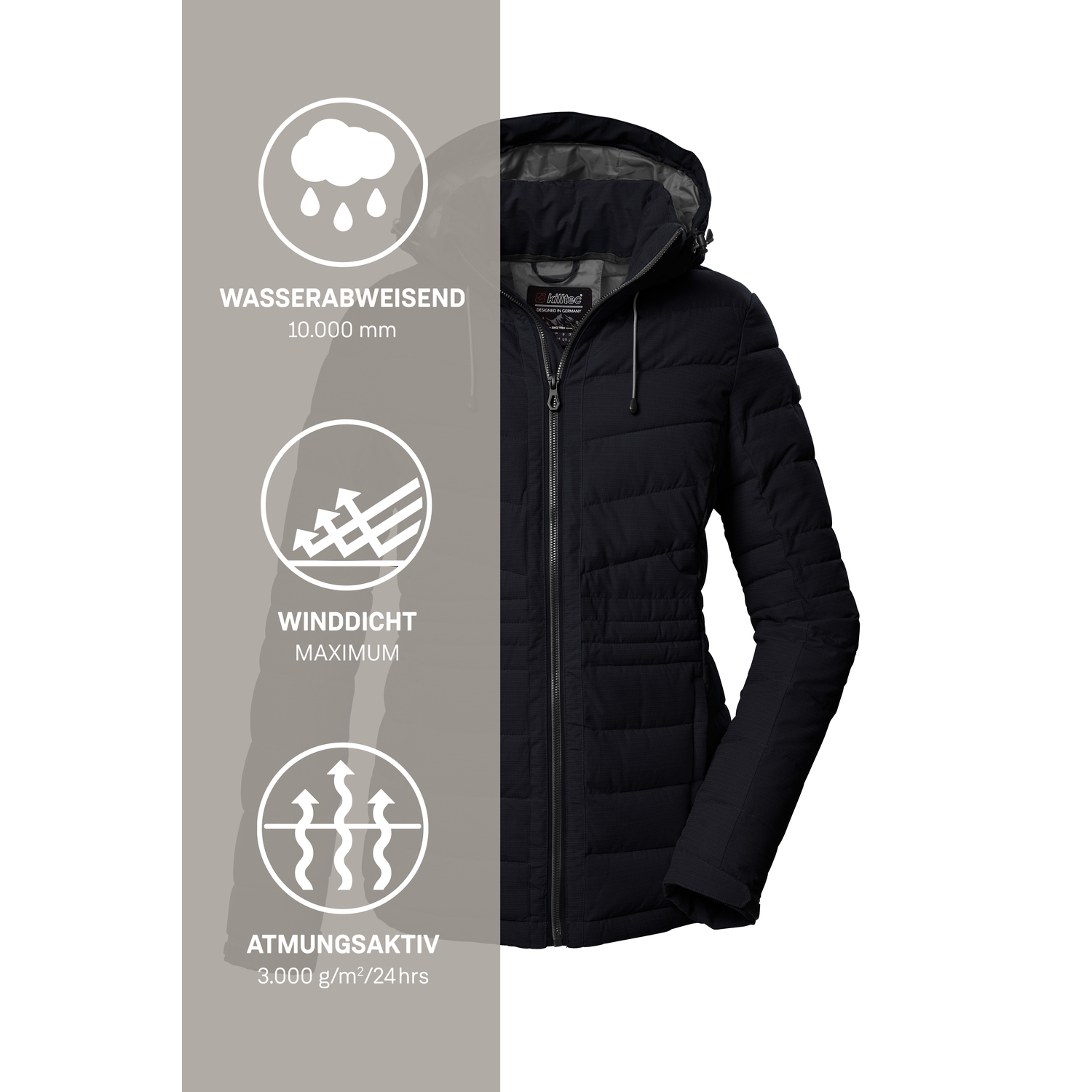 Damen killtec Schwarz KOW 10 WMN QLTD JCKT 00200 50 Funktionsjacke