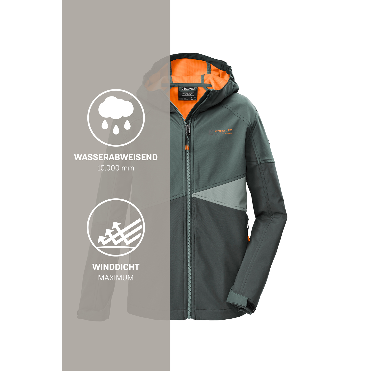 Kinder killtec Grün KOS 142 BYS SFTSHLL JCKT Funktionsjacke