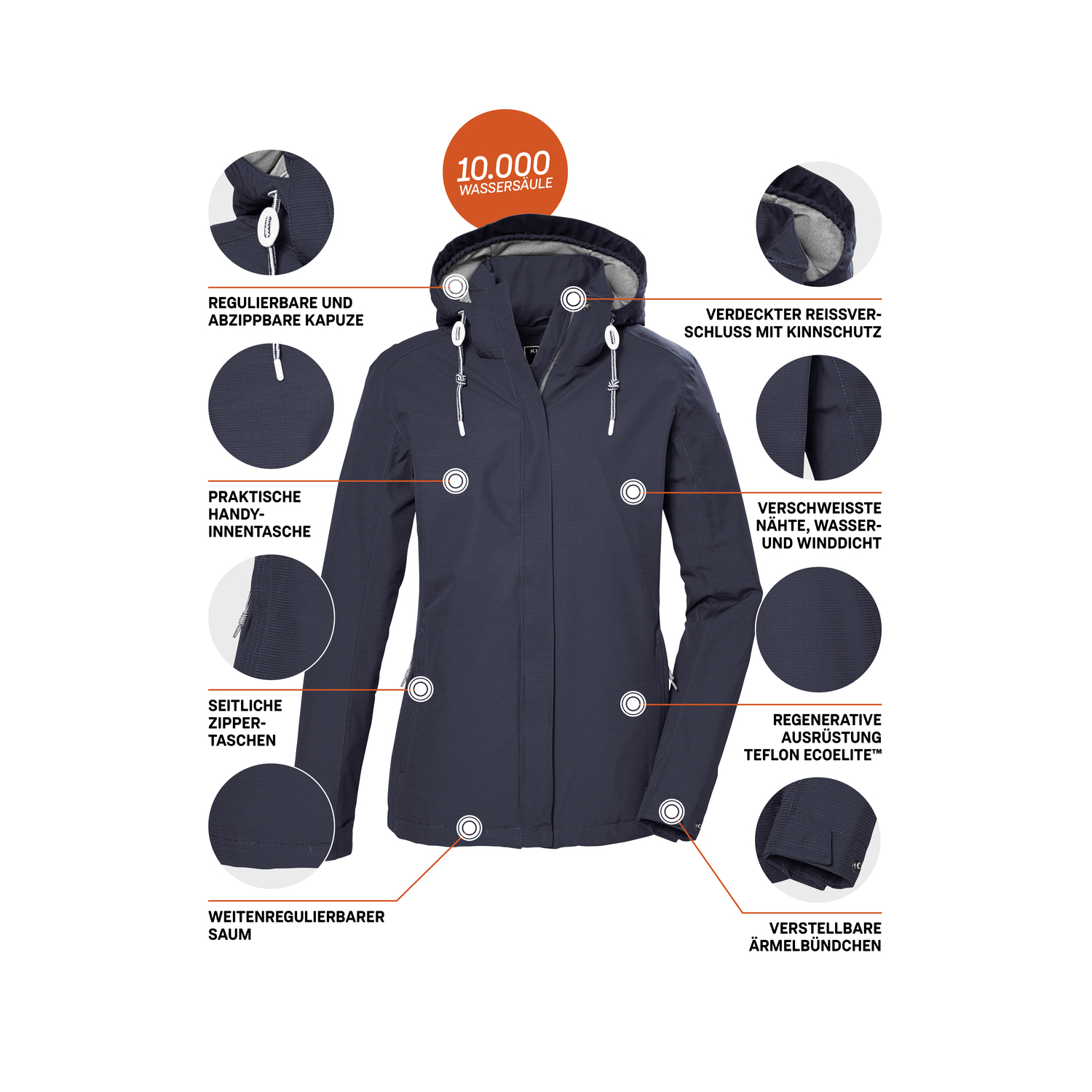 Damen killtec Blau KOS 61 WMN JCKT 00830 50 Funktionsjacke