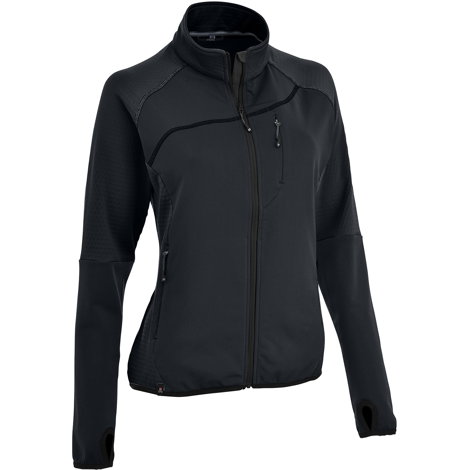Damen Maul Sport Schwarz Hochegg - Fleecejacke Schlupfjacken lg.Arm He/Uni