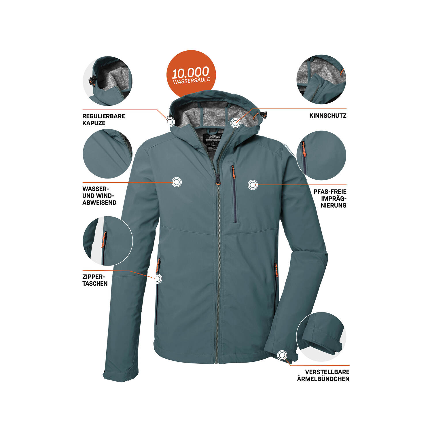 Herren killtec Blau KOS 259 MN SFTSHLL JCKT 00826 4XL Funktionsjacke
