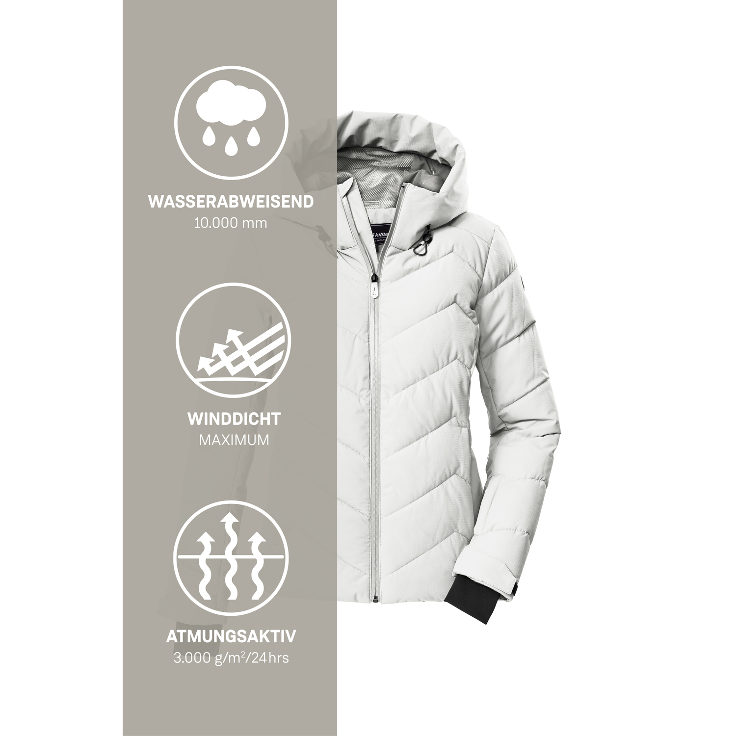 Damen killtec Weiß KSW 31 WMN SKI QLTD JCKT 00101 50 Funktionsjacke