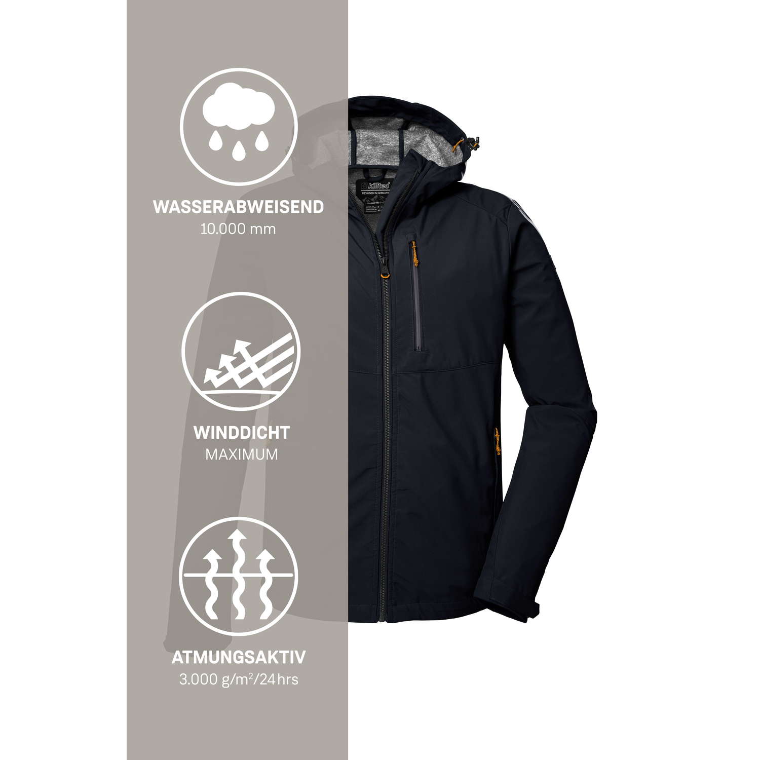 Herren killtec Schwarz KOS 259 MN SFTSHLL JCKT 00269 4XL Funktionsjacke