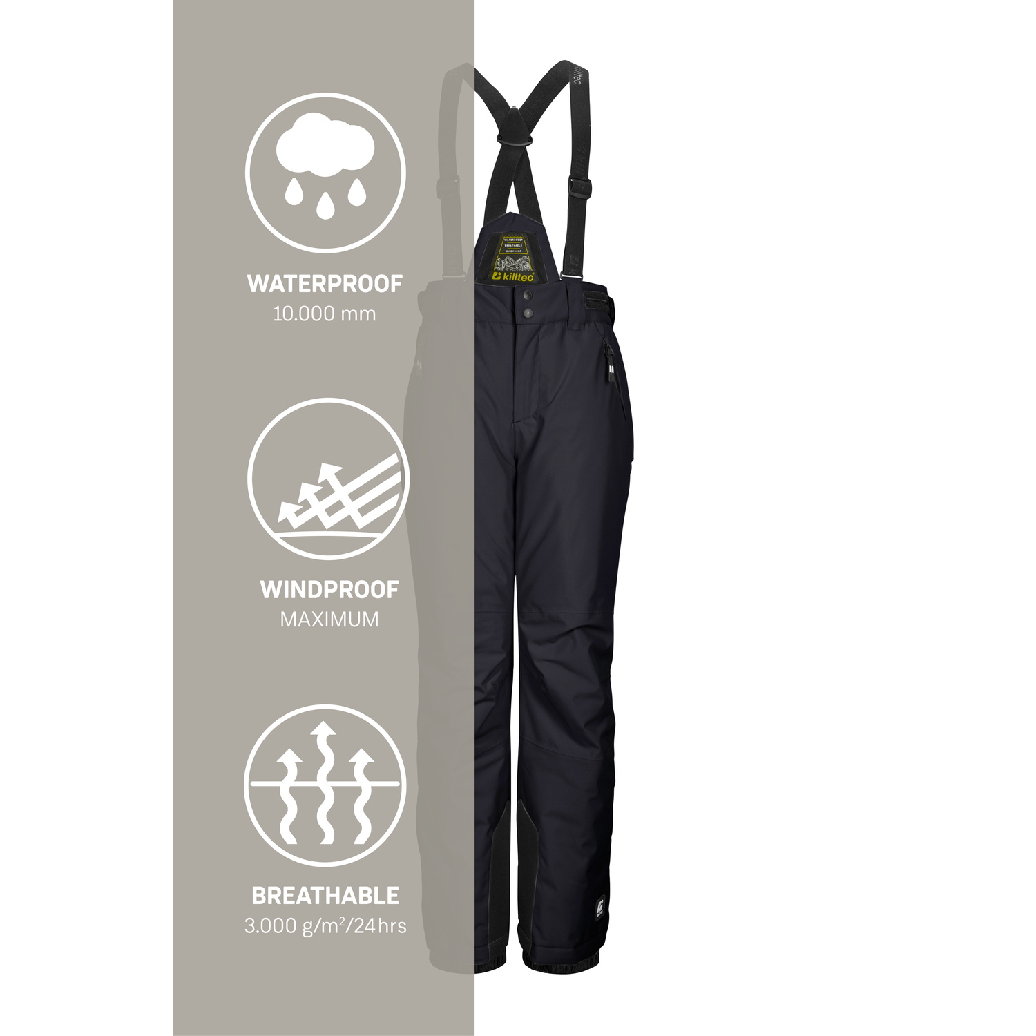 Kinder killtec Schwarz KSW 214 BYS SKI PNTS 00269 176 Latzhose