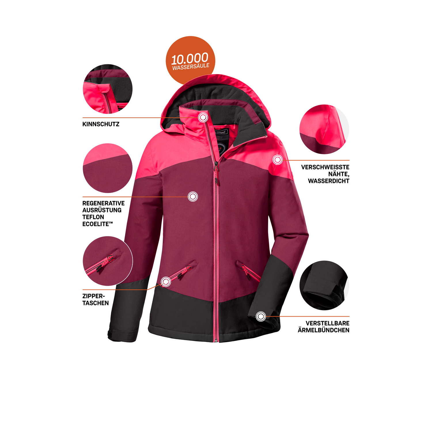 Mädchen Kinder killtec Beere KOW 195 GRLS JCKT 00403 164 Funktionsjacke