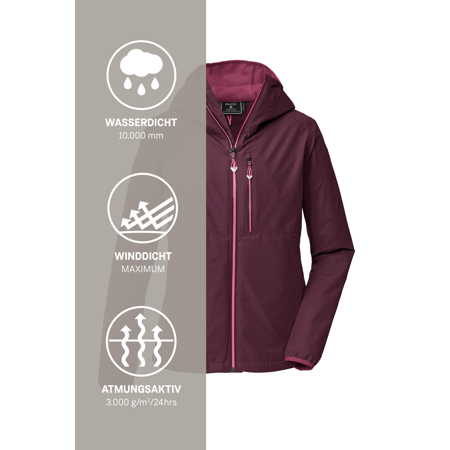 Damen killtec Violett KOS 73 WMN JCKT 00452 50 Funktionsjacke