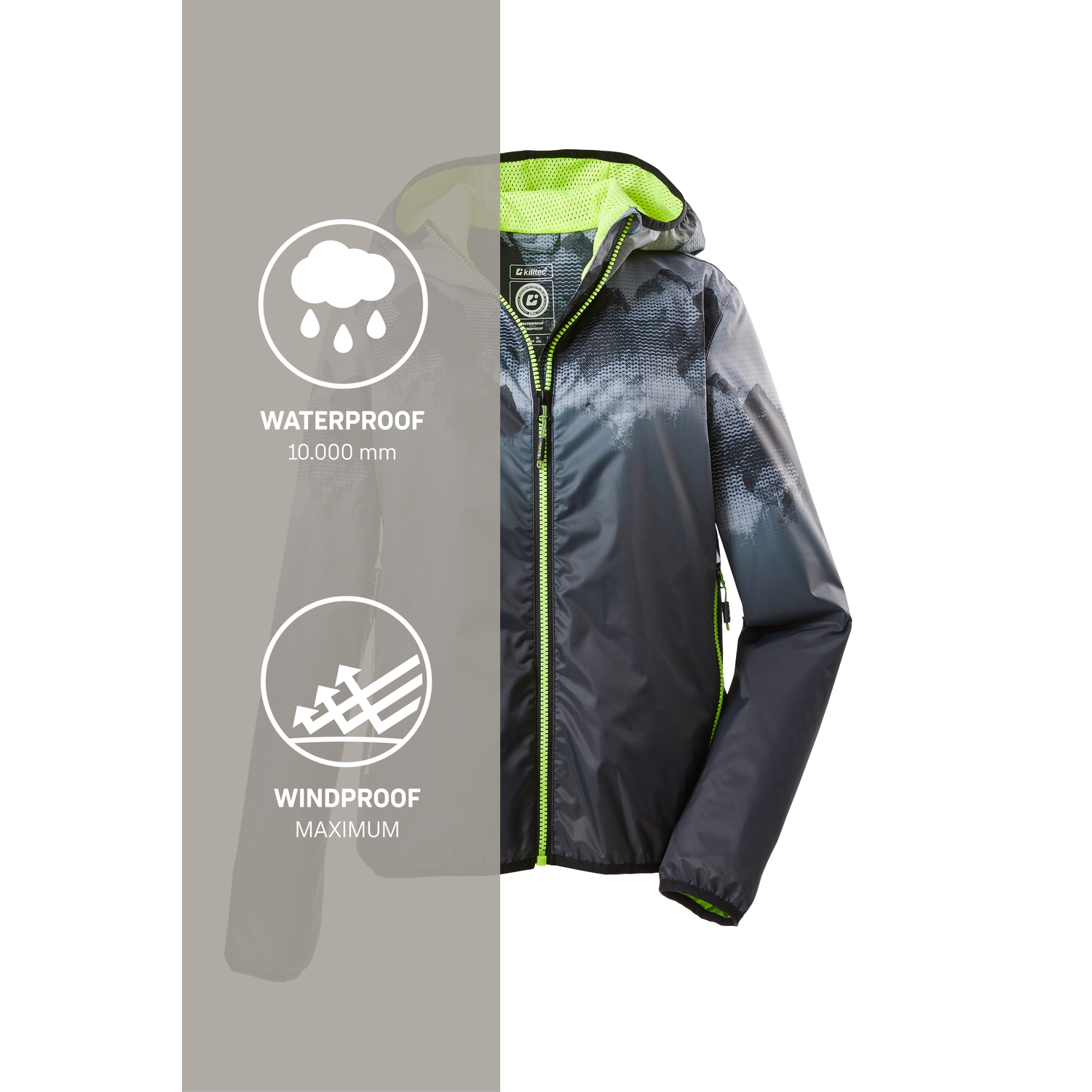 Jungen Kinder killtec Schwarz Lyse BYS JCKT B 00200 176 Regenjacke