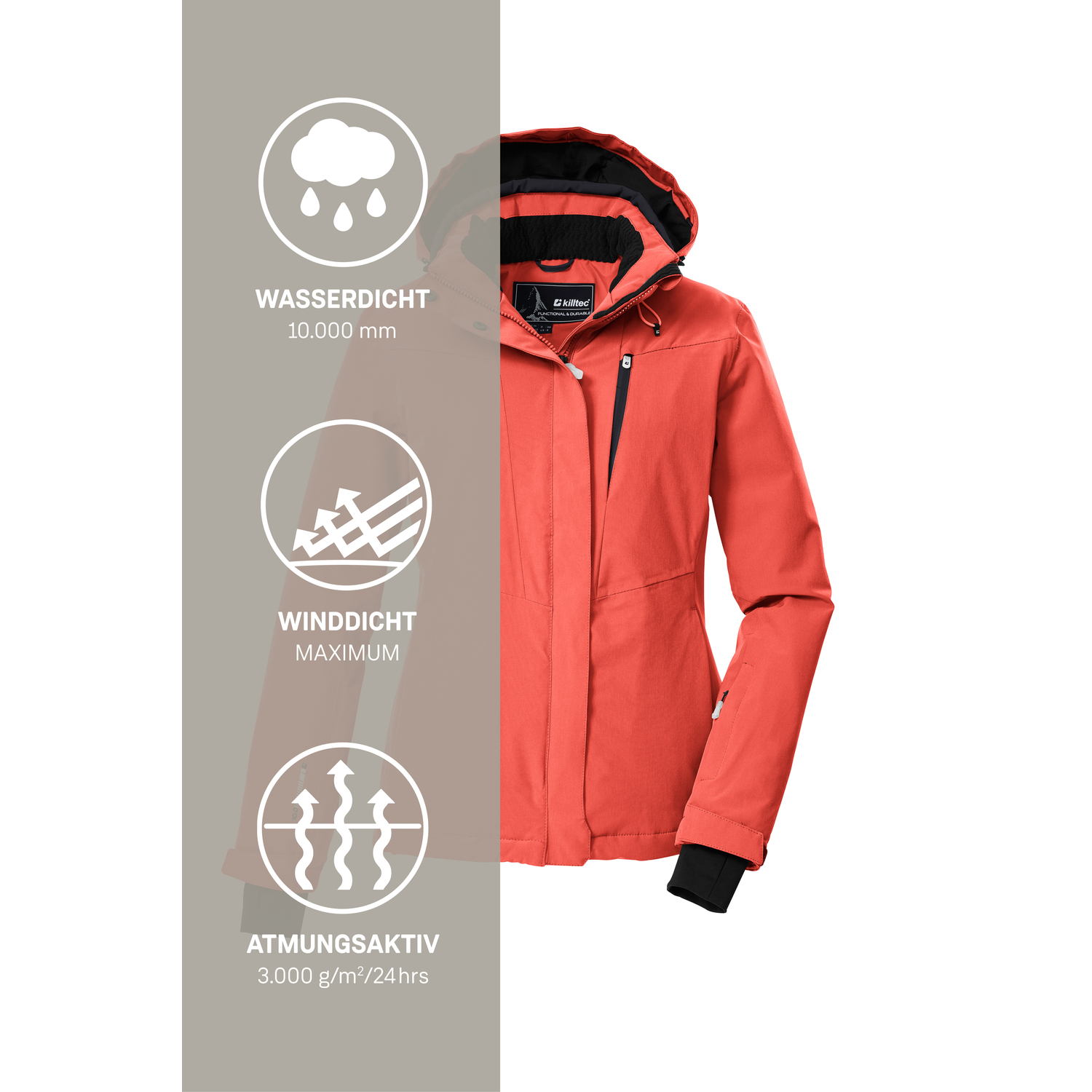 Damen killtec Orange KSW 25 WMN SKI JCKT 00642 50 Funktionsjacke