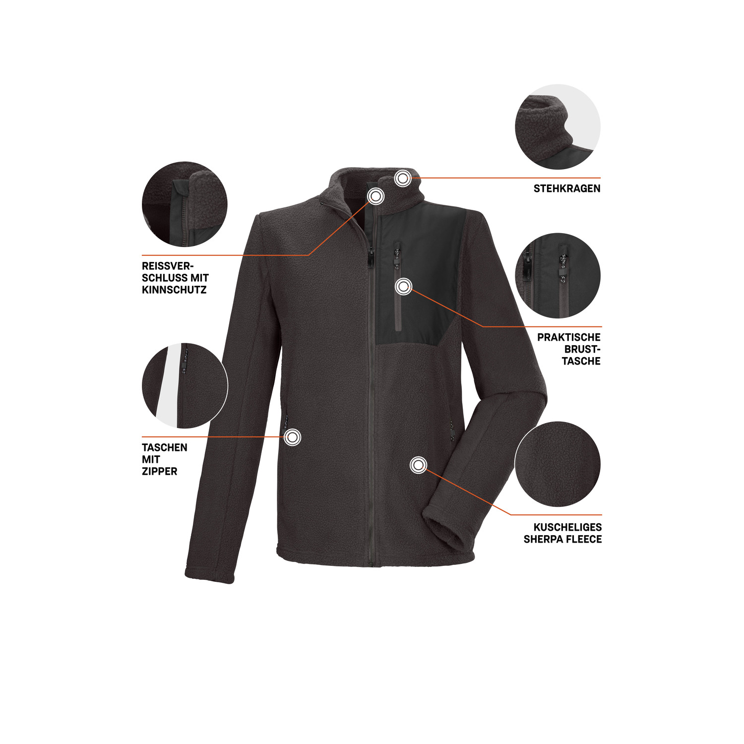 Herren killtec Braun KOW 105 MN FLC JCKT 00685 XXL Unterjacke