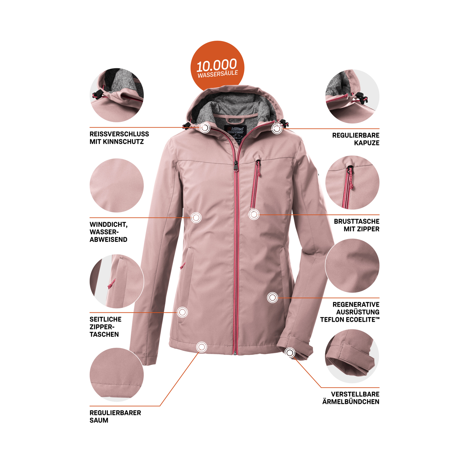 Damen killtec Rose KOS 89 WMN SFTSHLL JCKT 00550 50 Funktionsjacke