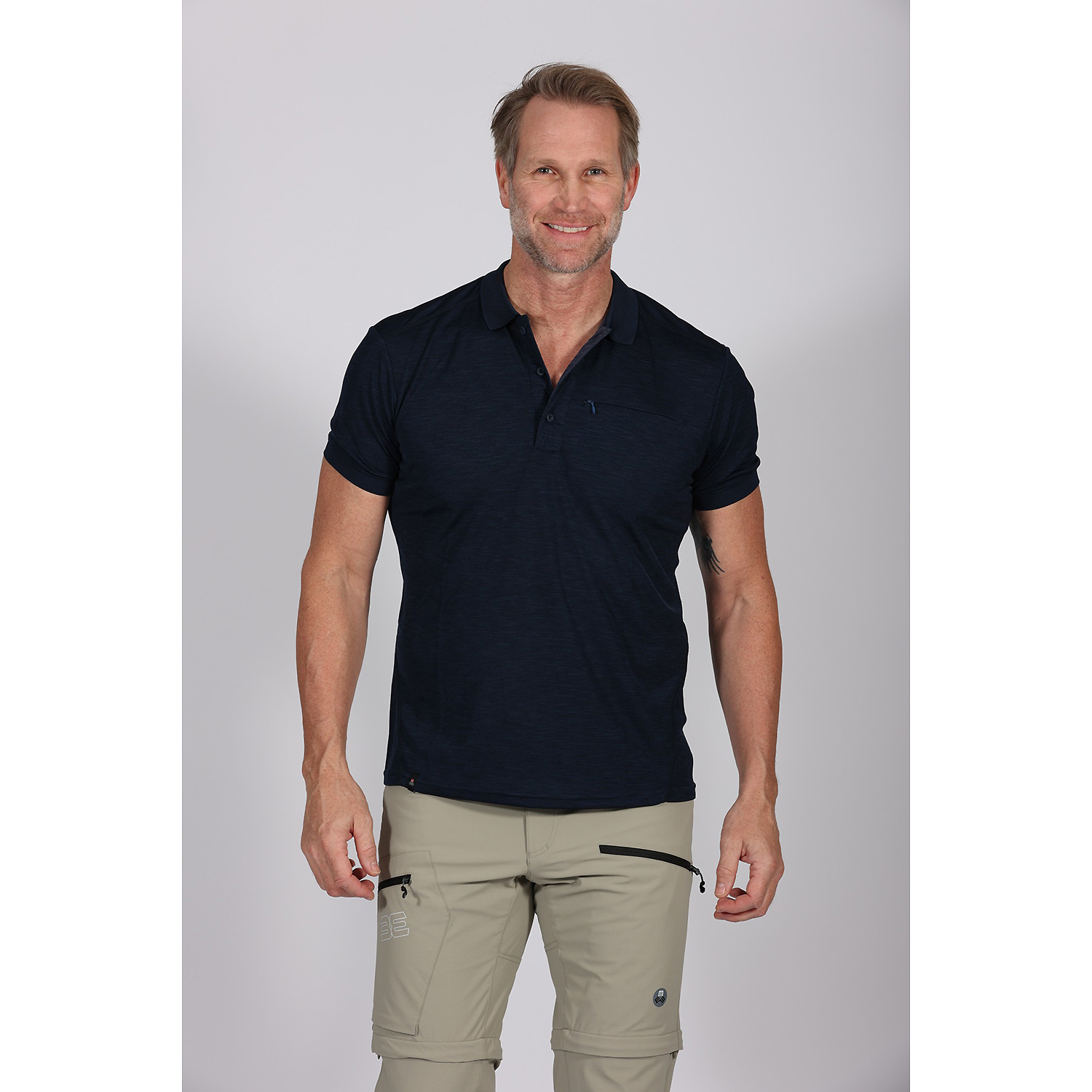Herren Maul Sport Marine Irschenberg XT - 1/2 Hemd elas 44 56 Hemd