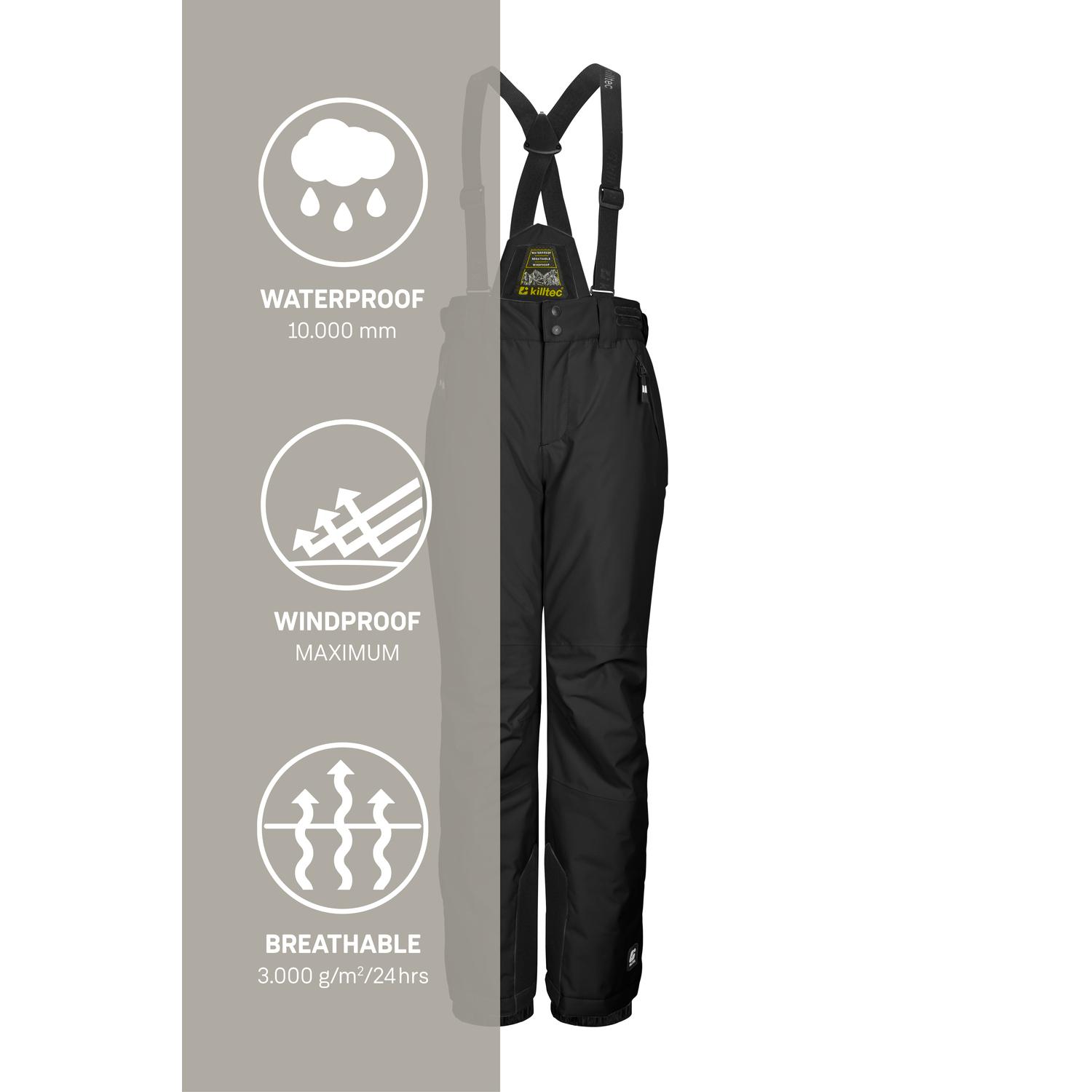 Kinder killtec Schwarz KSW 214 BYS SKI PNTS 00200 176 Latzhose