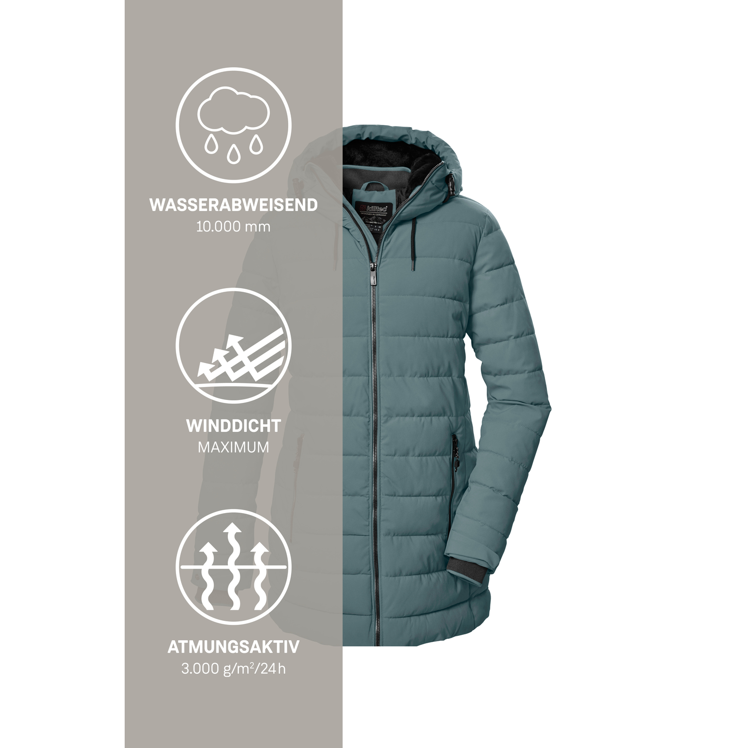 Damen killtec Blau KOW 55 WMN QLTD PRK 00824 50 Mantel